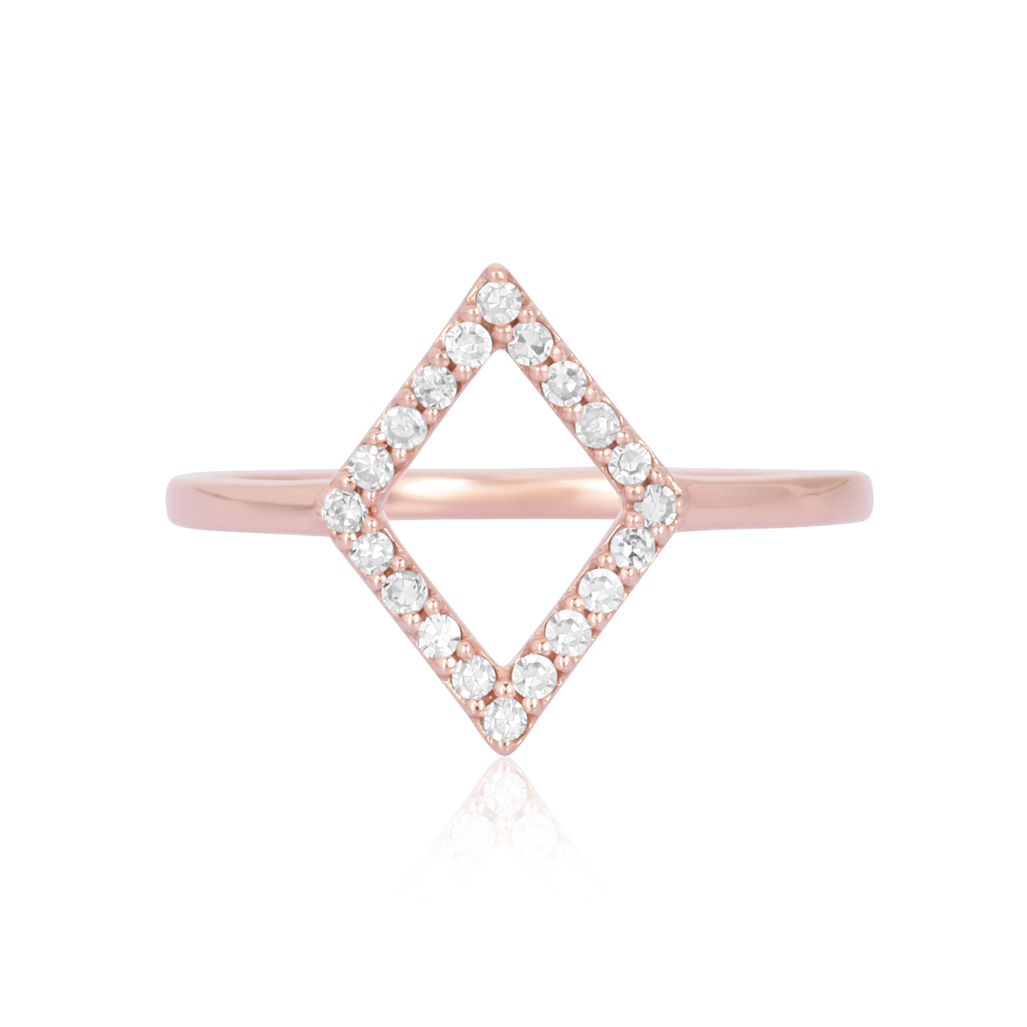 Rose Gold Kite Shape Diamond Ring