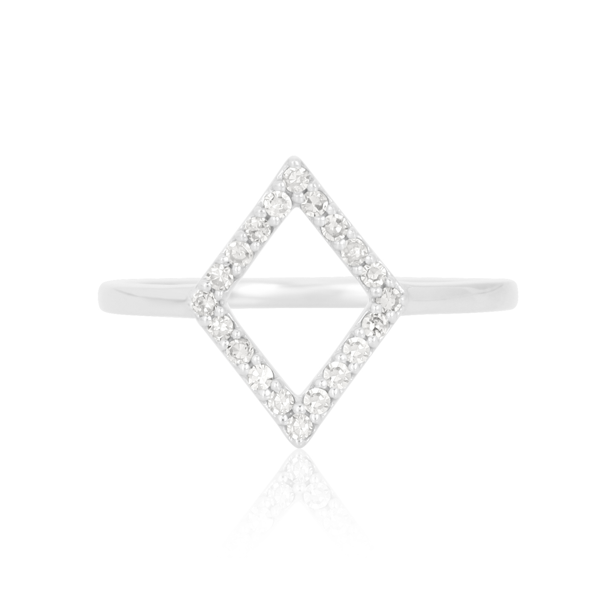 White Gold Kite Shape Diamond Ring