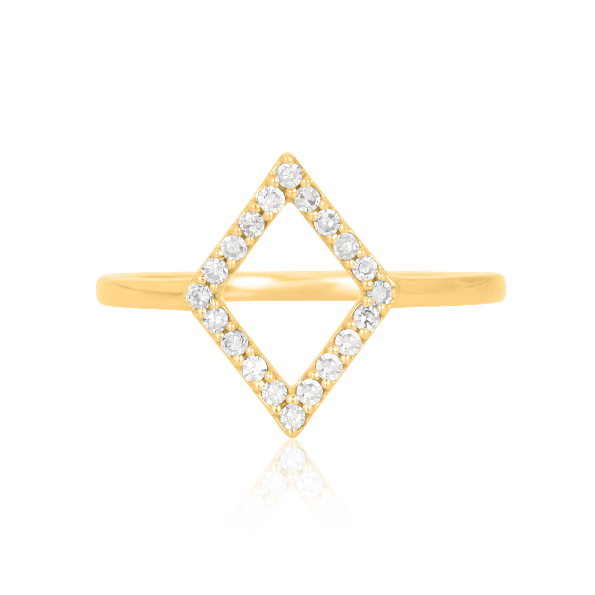 Yellow Gold Kite Shape Diamond Ring