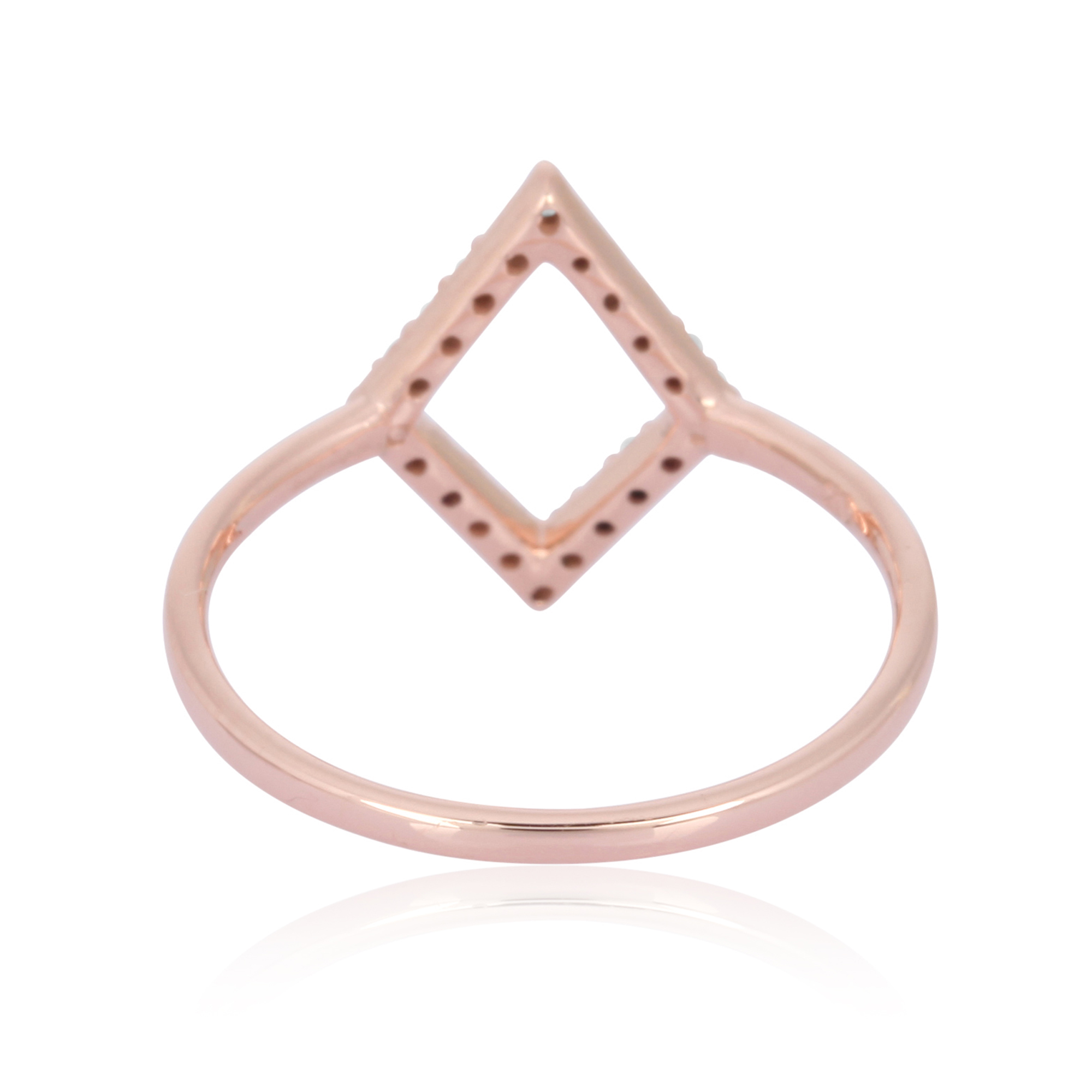Rose Gold Kite Shape Diamond Ring