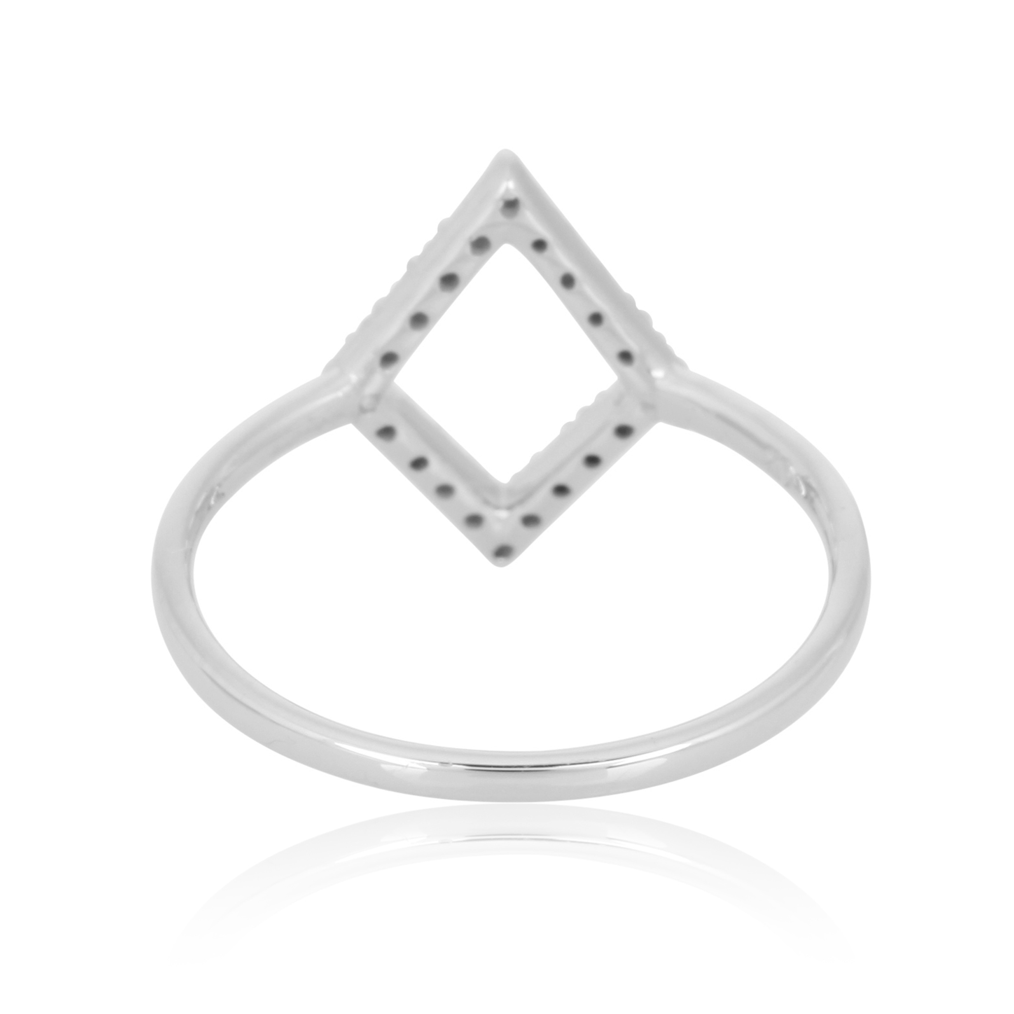 White Gold Kite Shape Diamond Ring