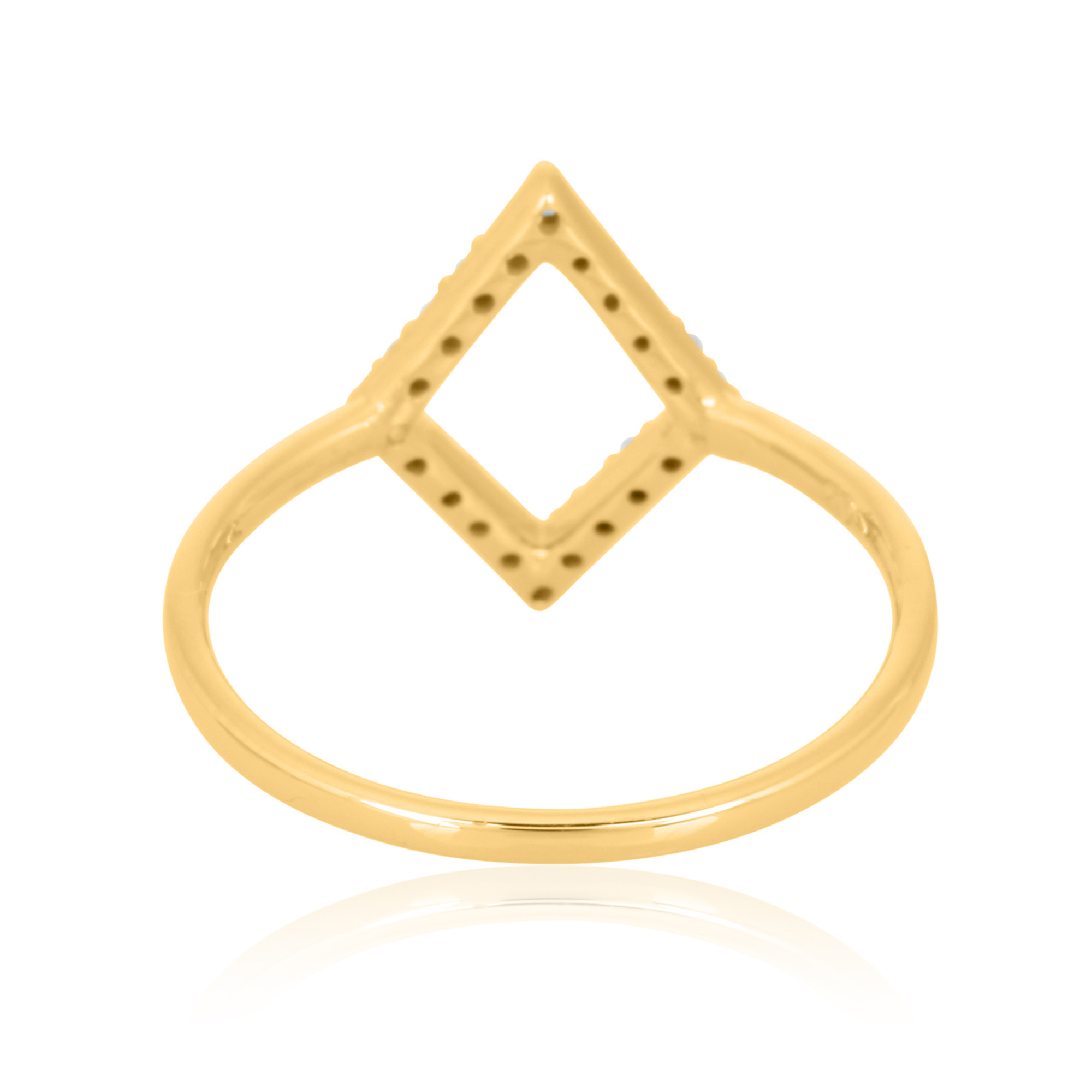 Yellow Gold Kite Shape Diamond Ring