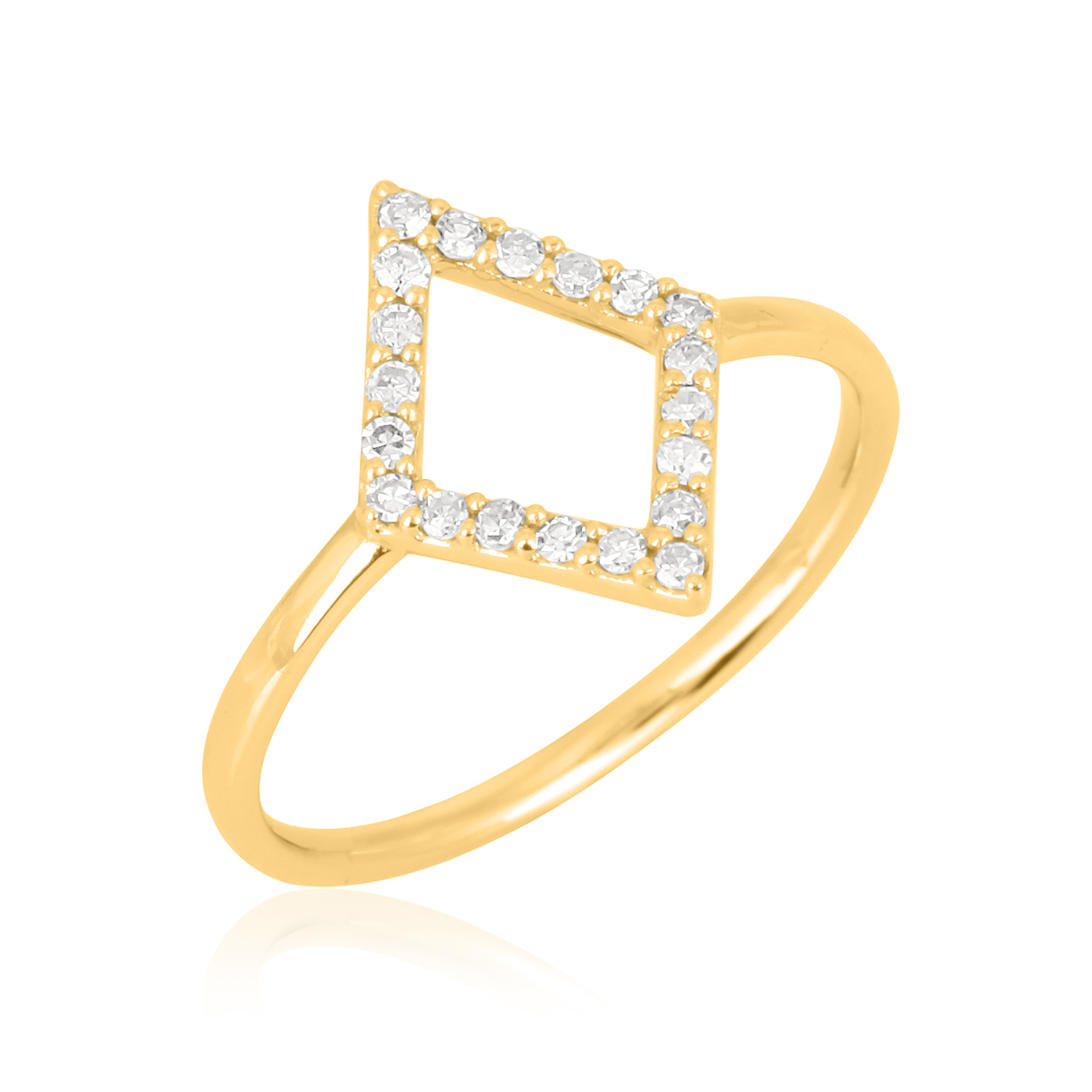 Yellow Gold Kite Shape Diamond Ring