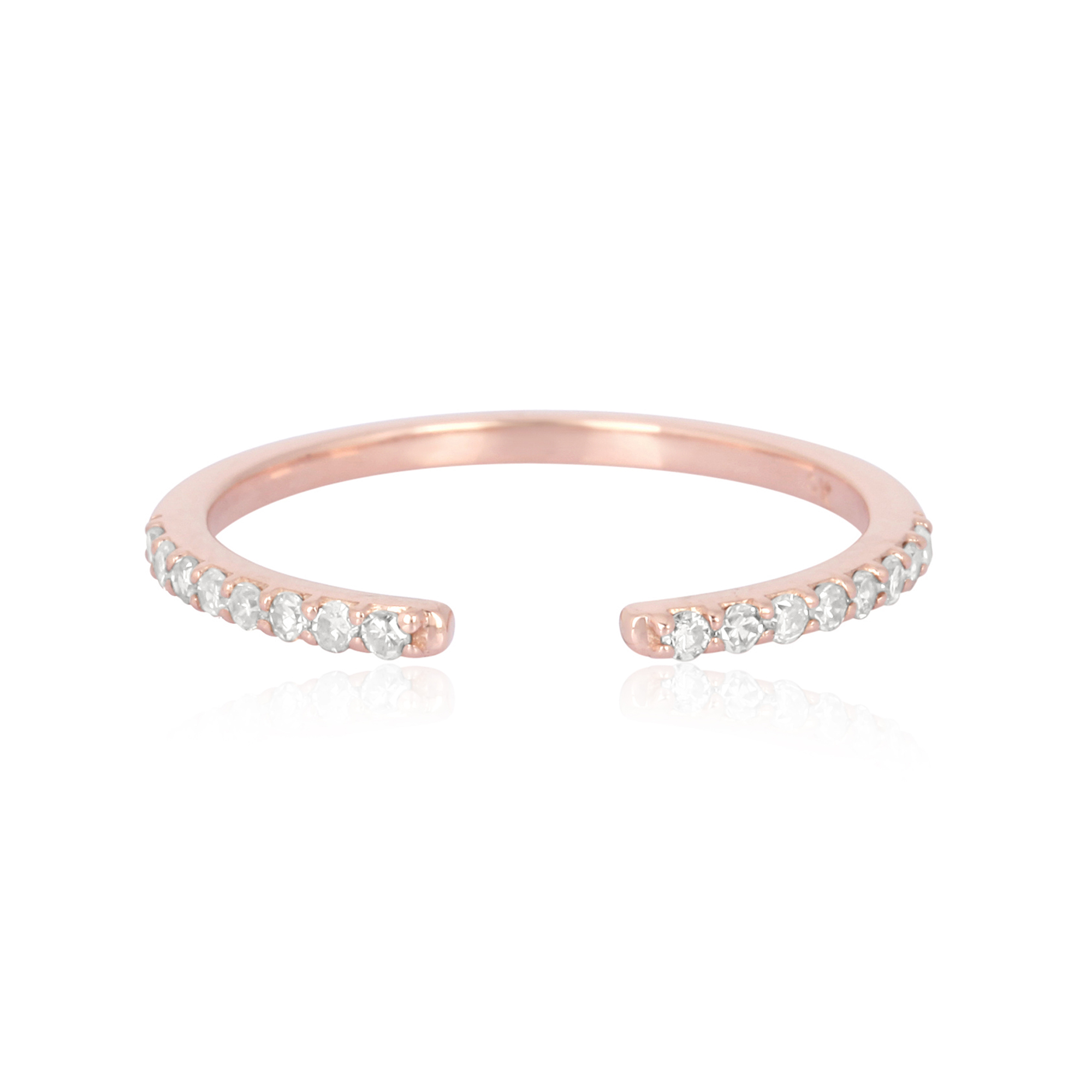 Rose Gold Open Band Diamond Ring
