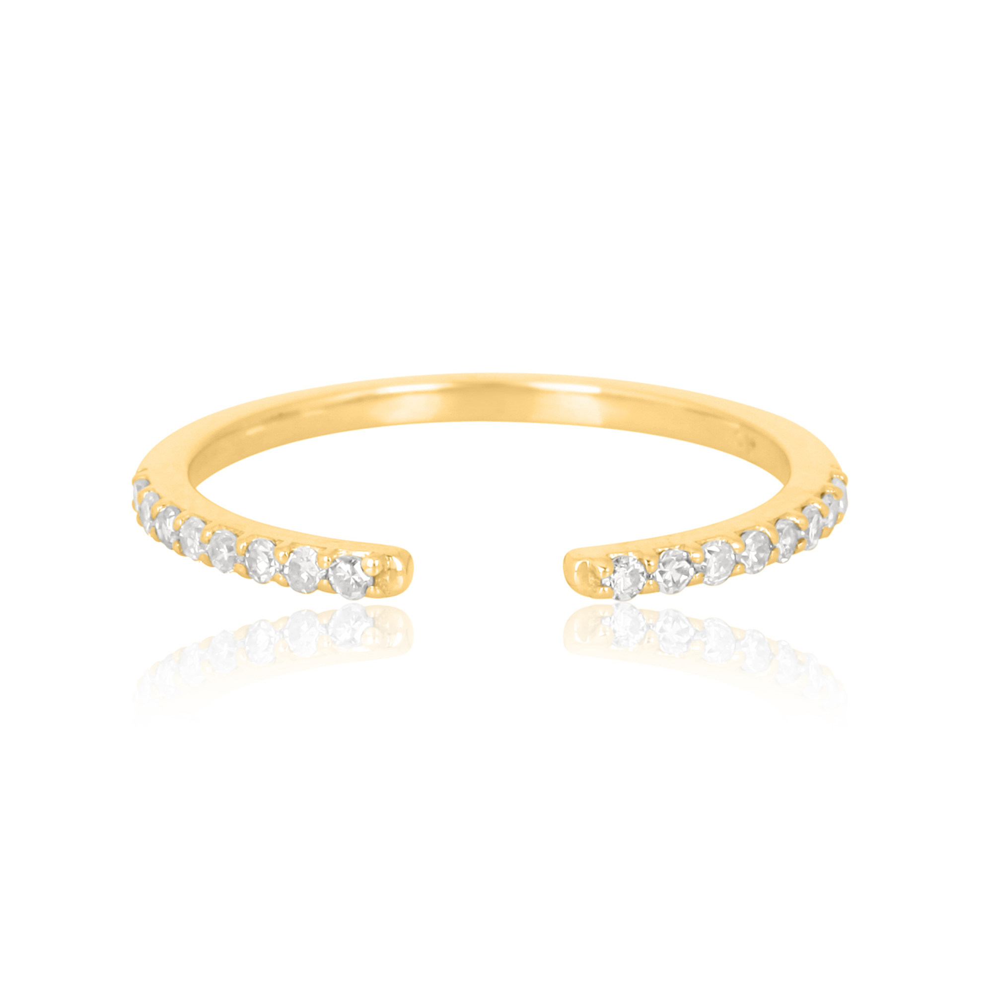 Yellow Gold Open Band Diamond Ring