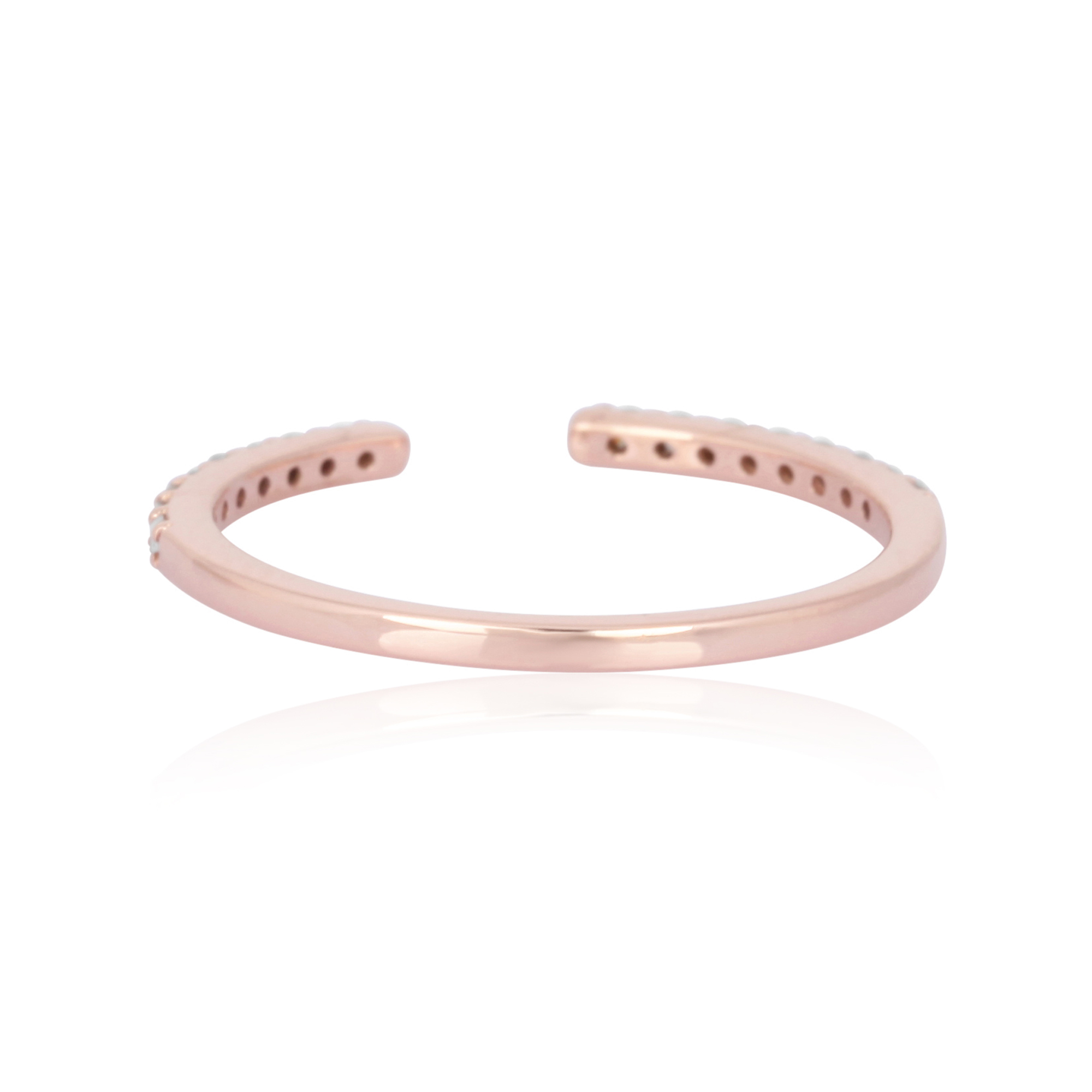 Rose Gold Open Band Diamond Ring
