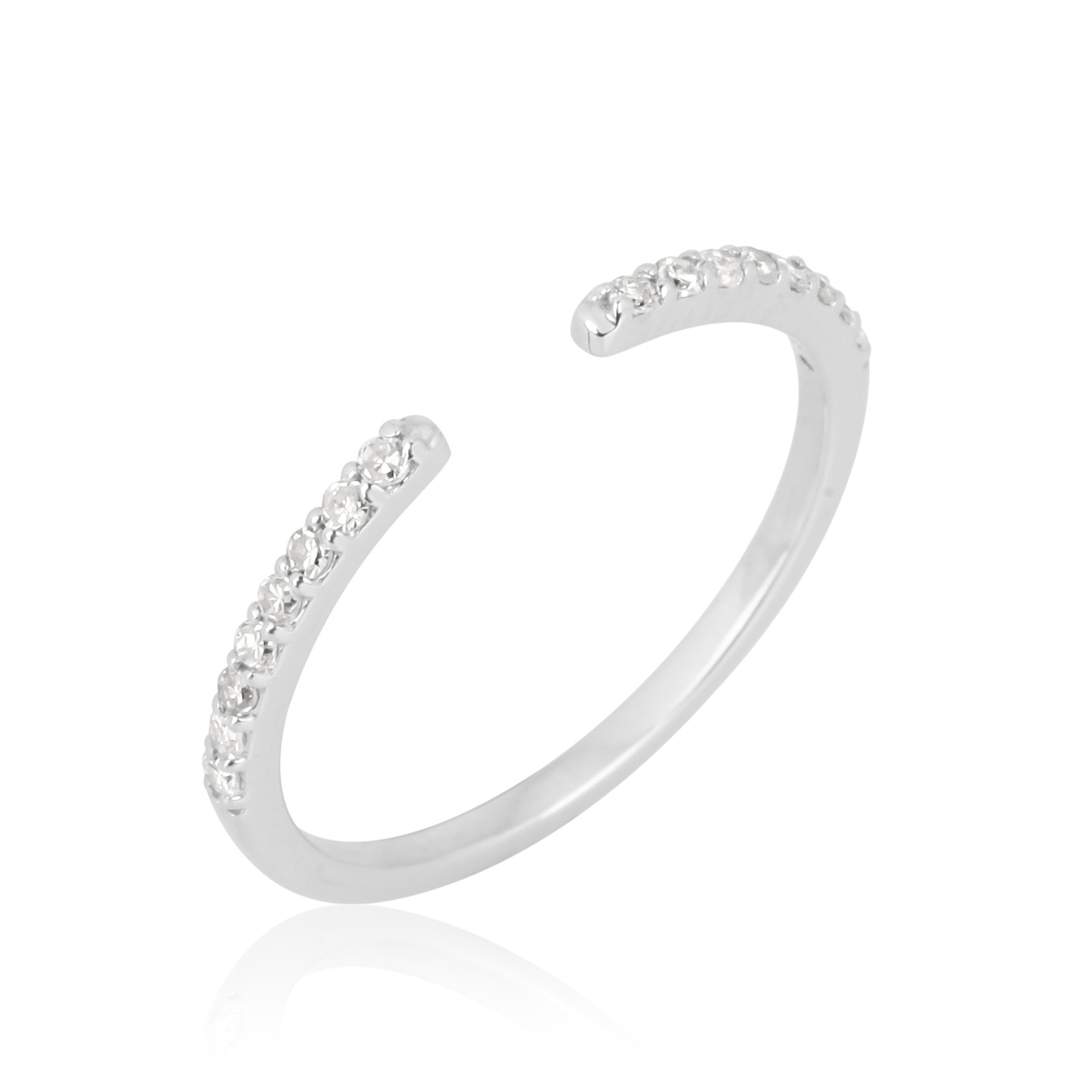 White Gold Open Band Diamond Ring