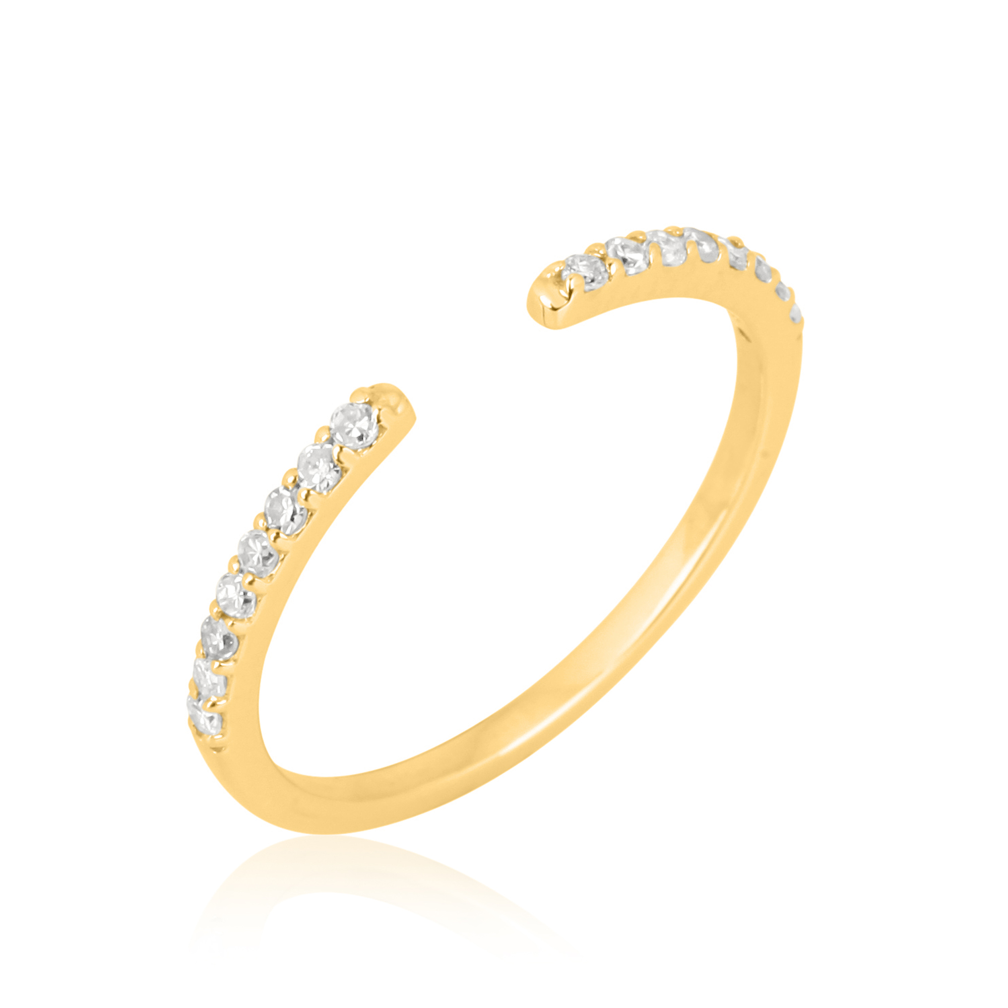 Yellow Gold Open Band Diamond Ring