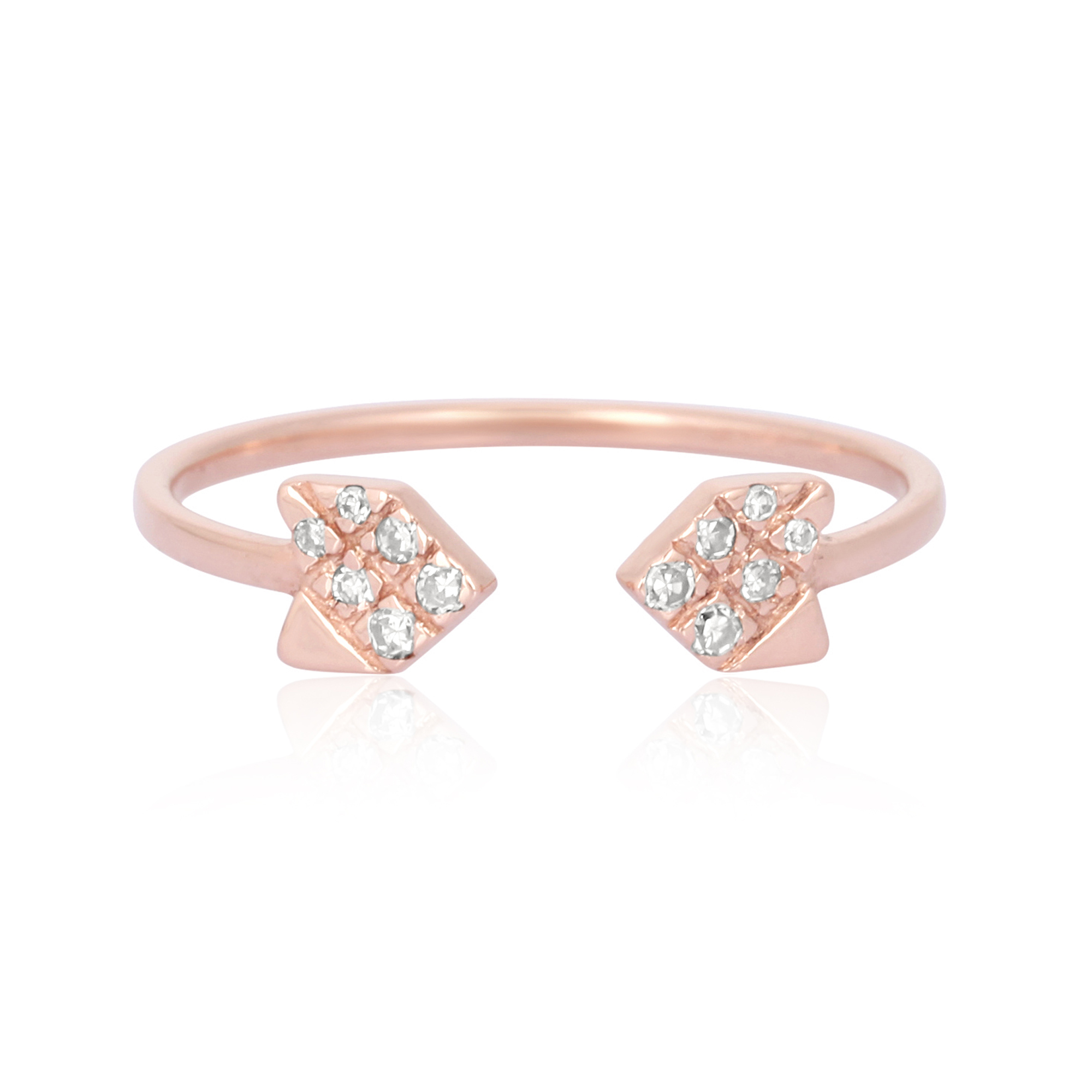 Rose Gold Arrow Gap Diamond Ring
