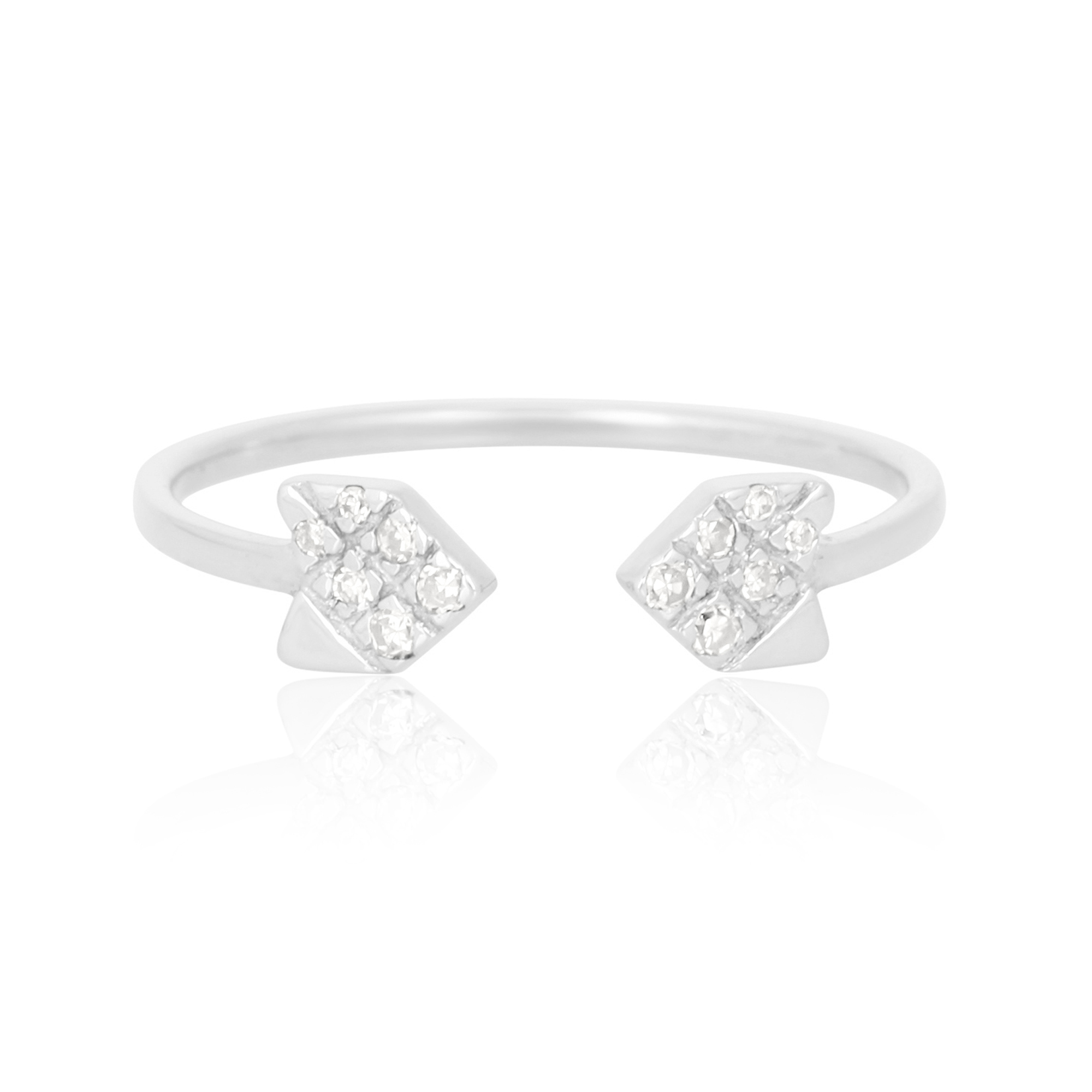 White Gold Arrow Gap Diamond Ring