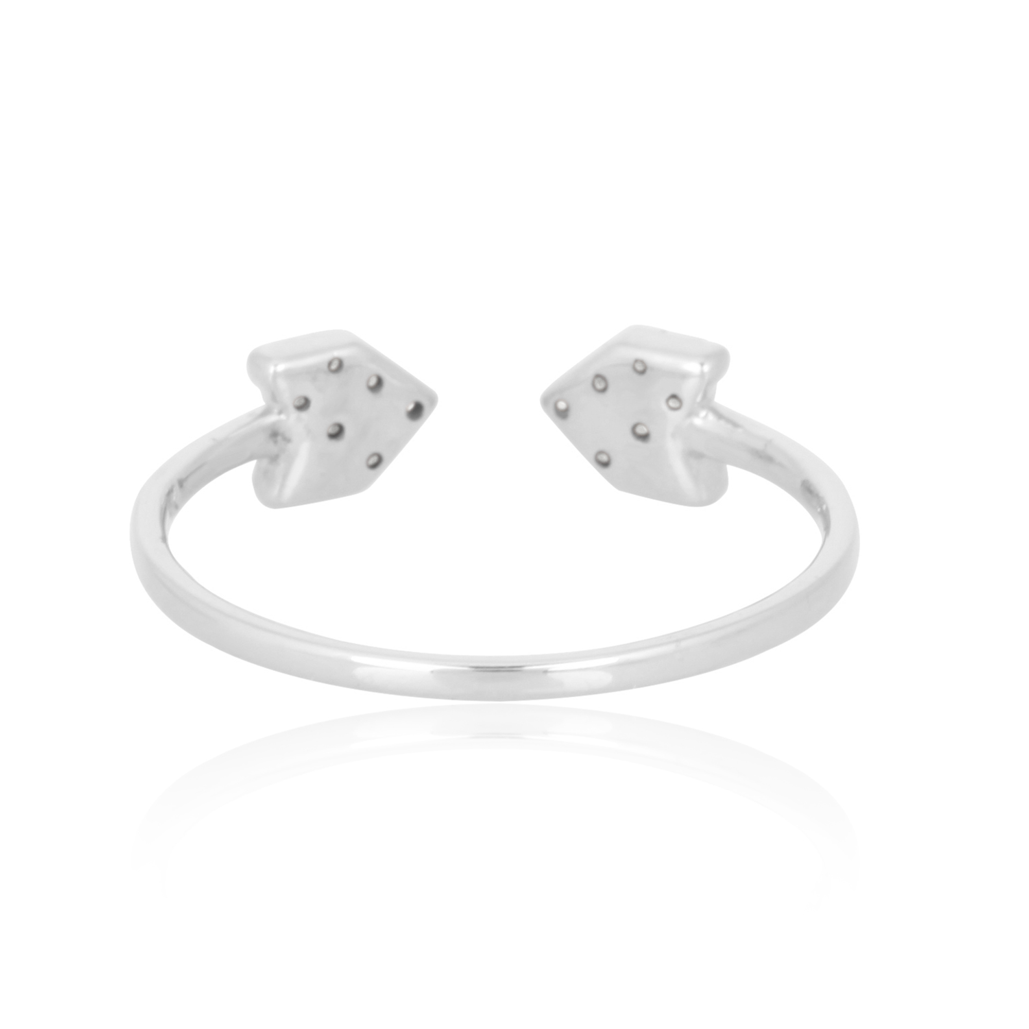 White Gold Arrow Gap Diamond Ring