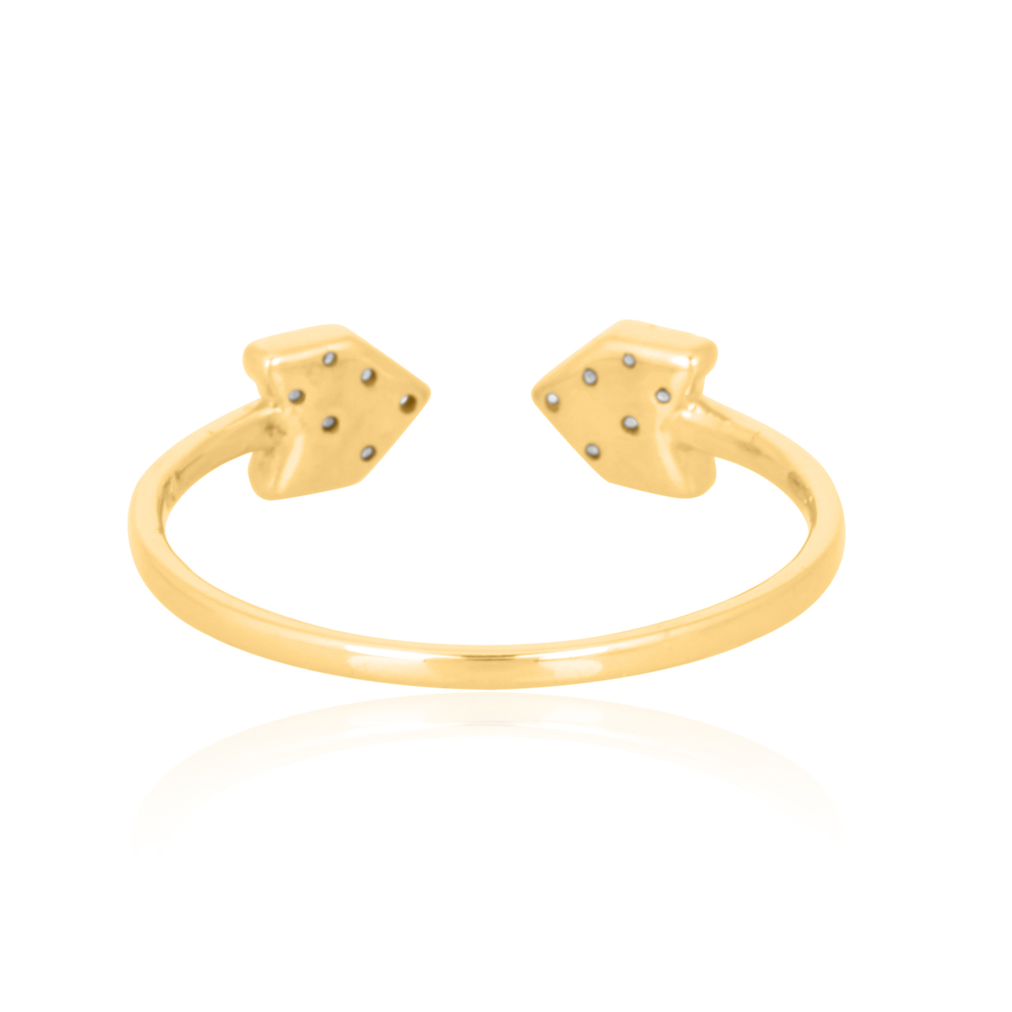 Yellow Gold Arrow Gap Diamond Ring