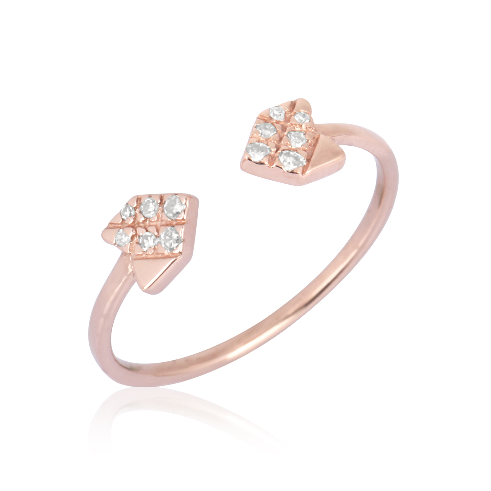 Rose Gold Arrow Gap Diamond Ring