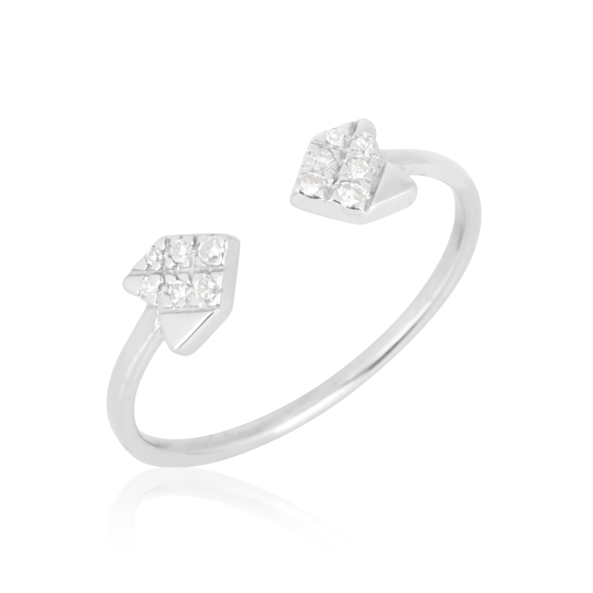 White Gold Arrow Gap Diamond Ring