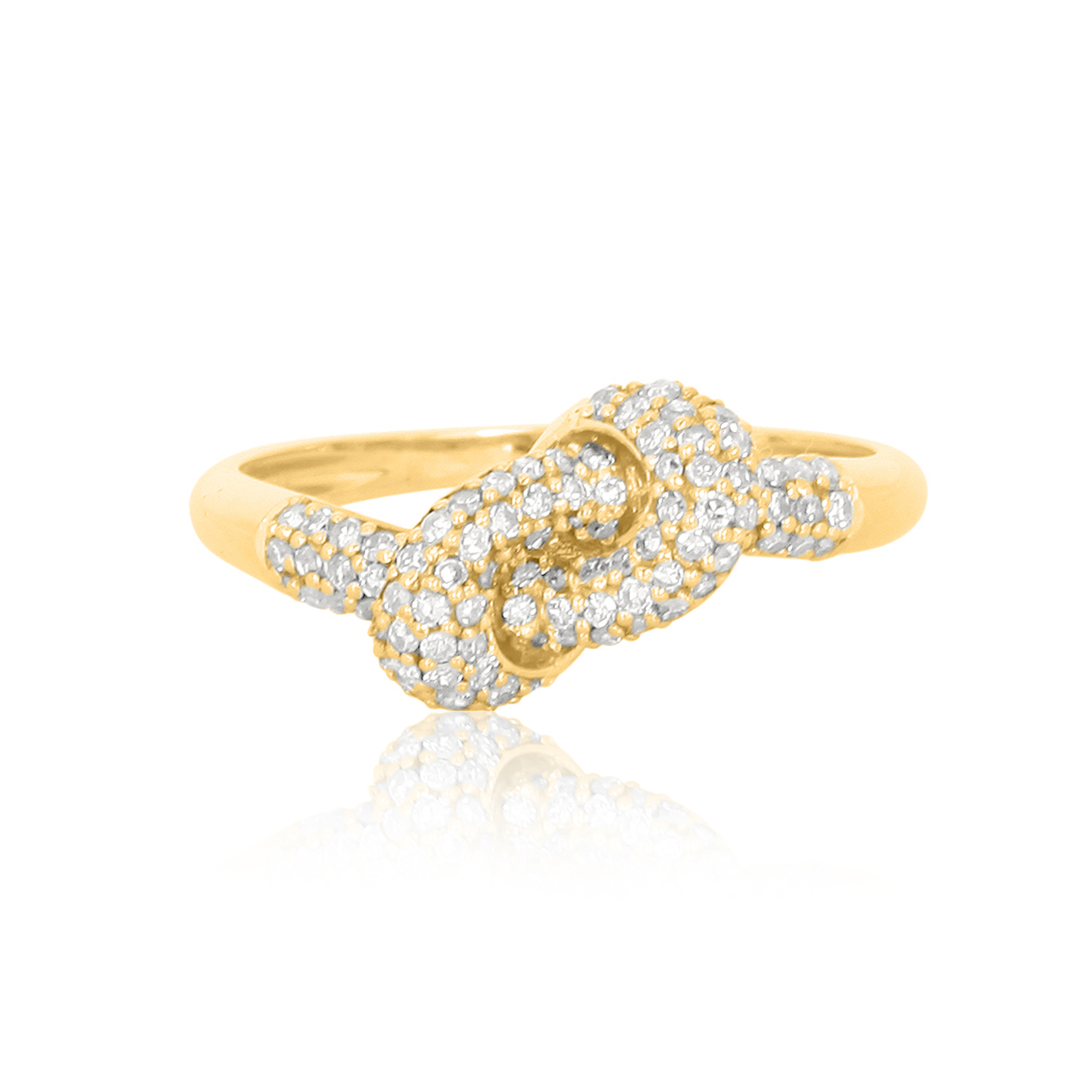 Yellow Gold Knot Diamond Ring