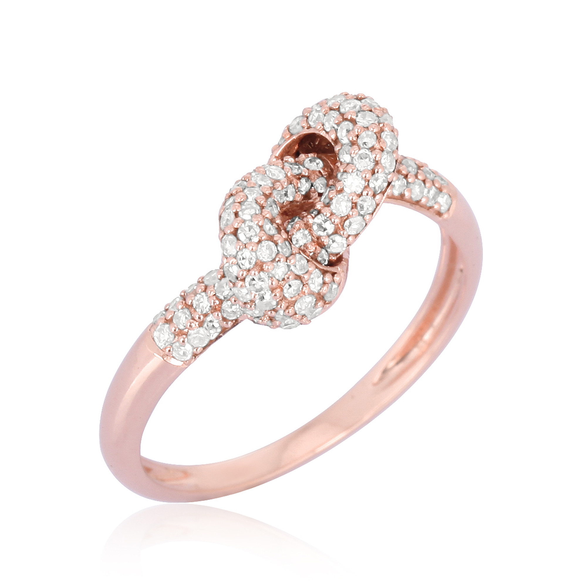 Rose Gold Knot Diamond Ring