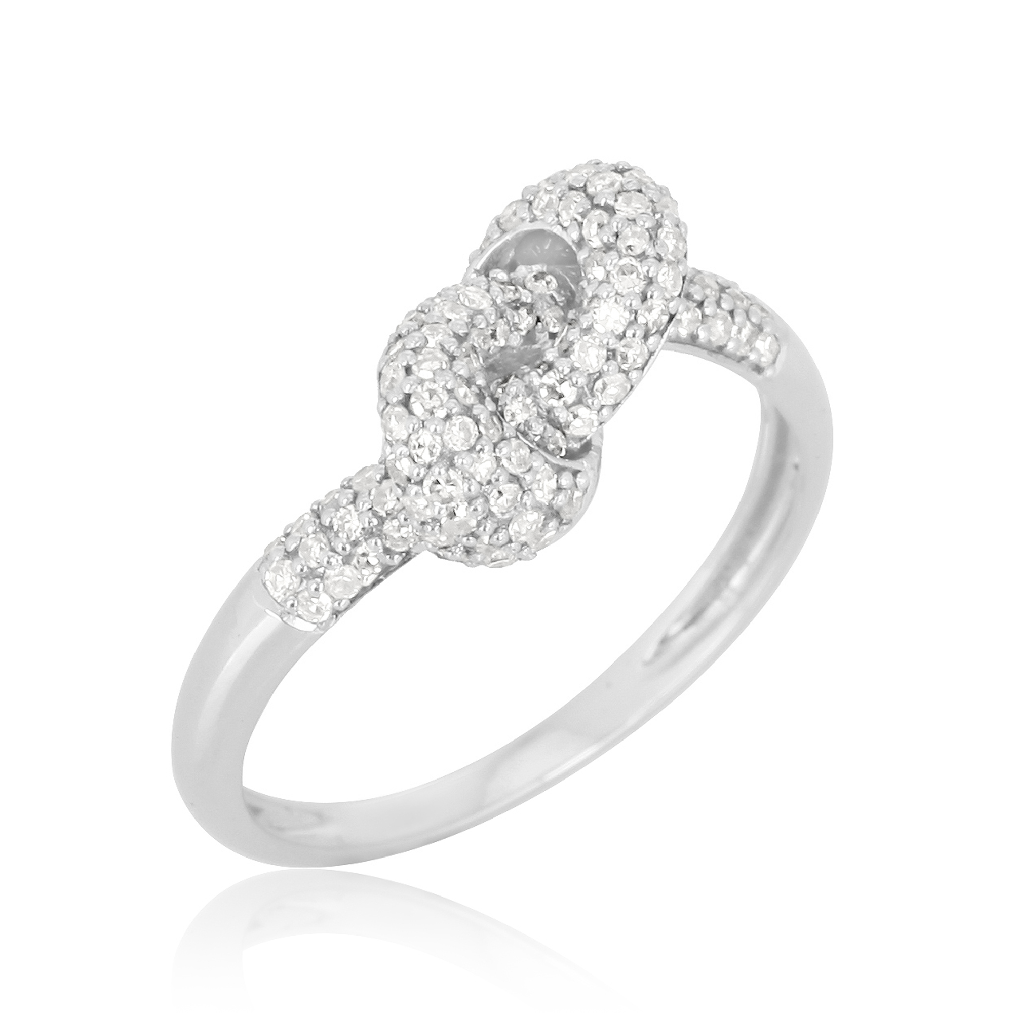 White Gold Knot Diamond Ring