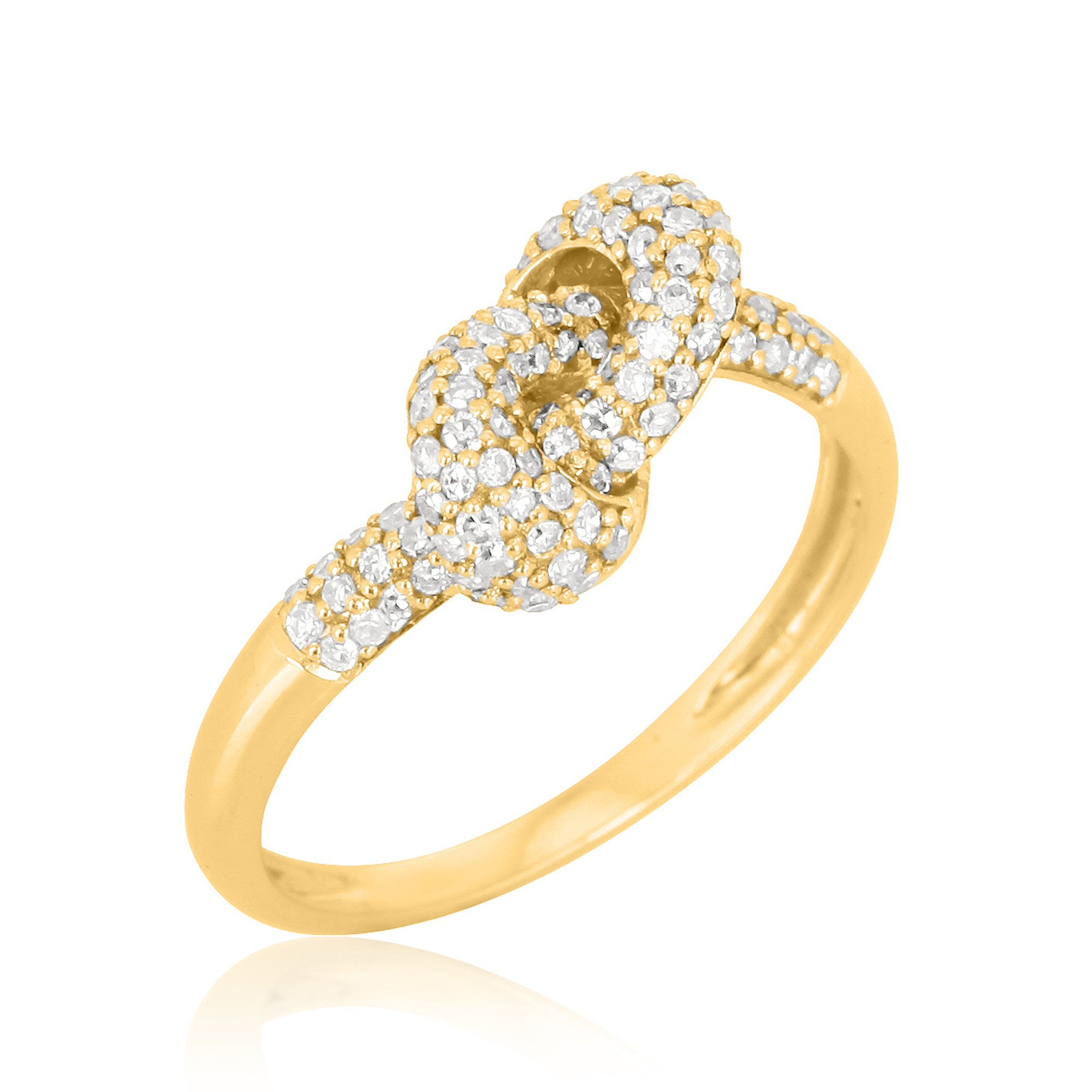 Yellow Gold Knot Diamond Ring