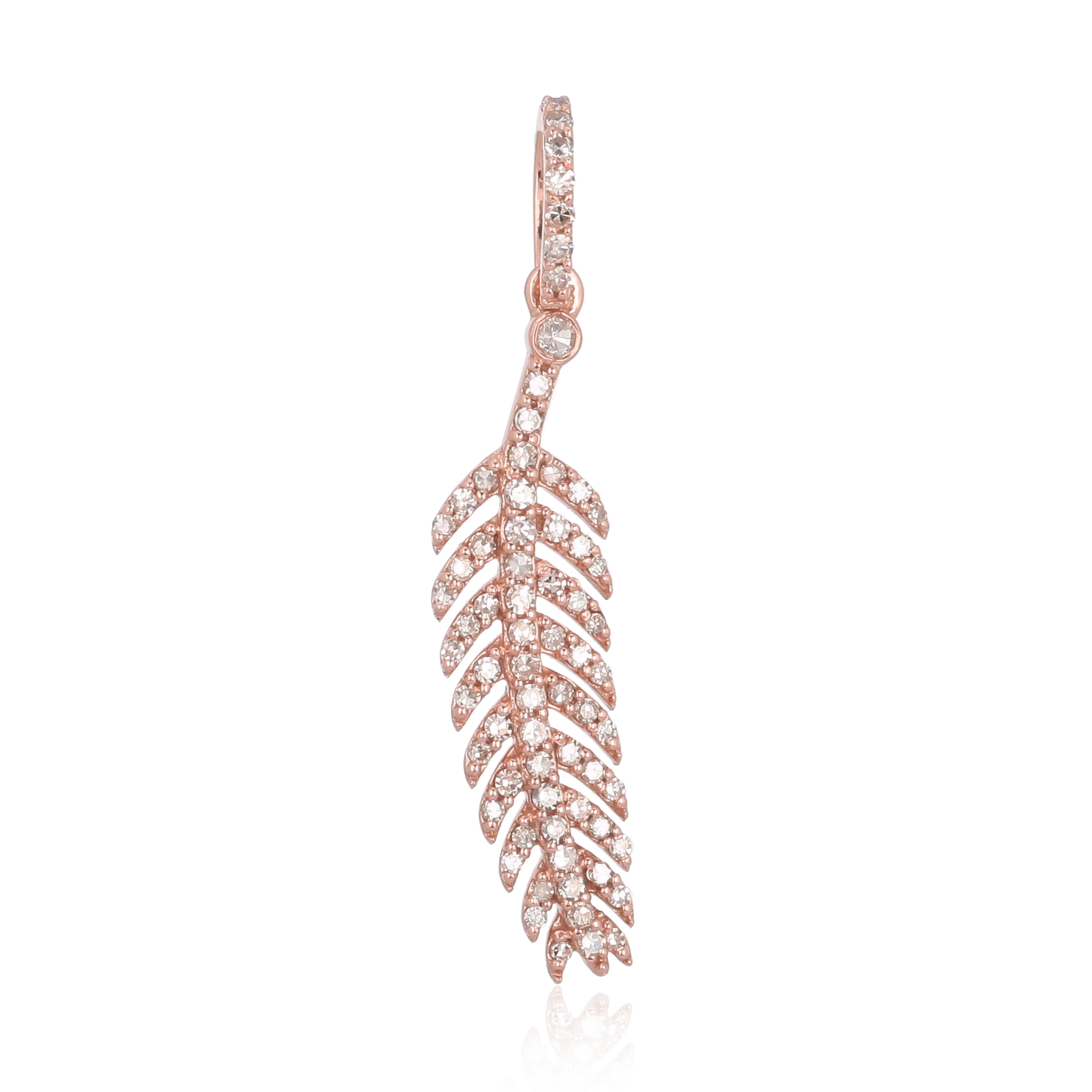 Rose Gold Leaf Diamond Pendant