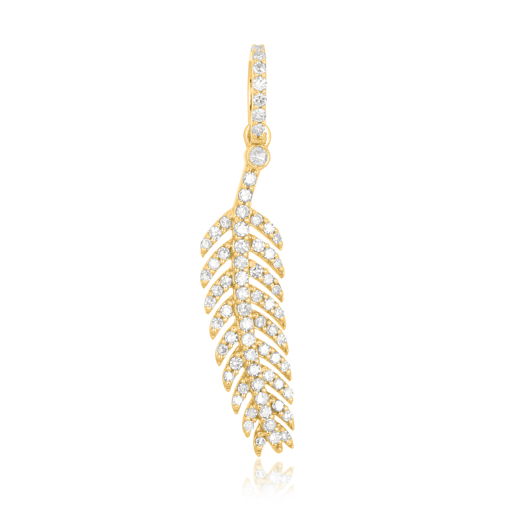 Yellow Gold Leaf Diamond Pendant