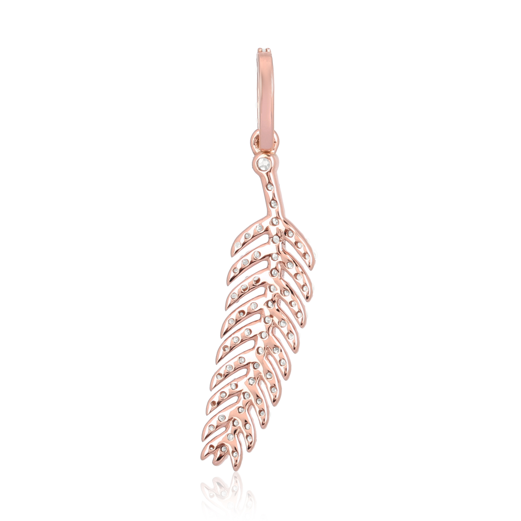 Sterling Silver Leaf Diamond Pendant