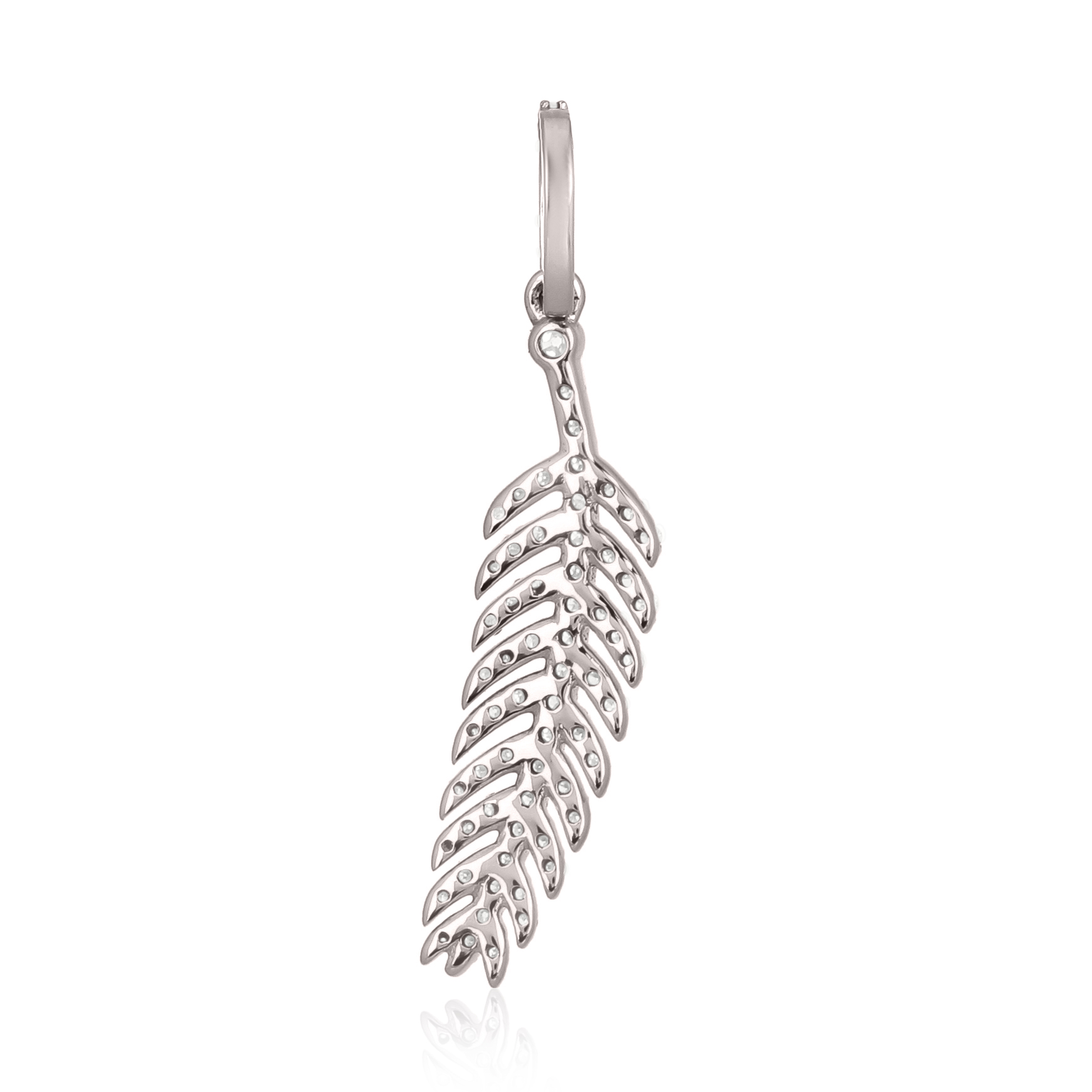 Sterling Silver Leaf Diamond Pendant