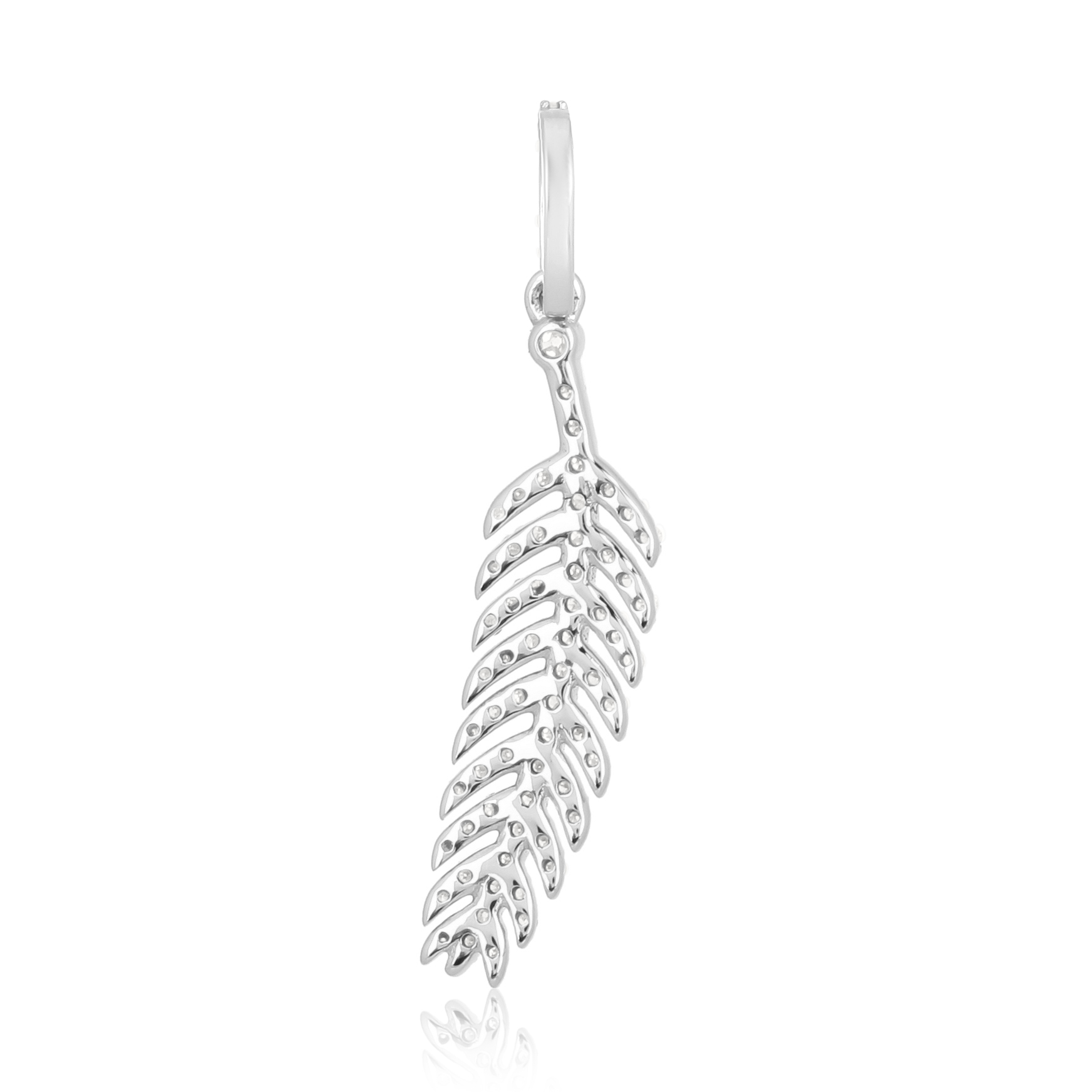 Sterling Silver Leaf Diamond Pendant