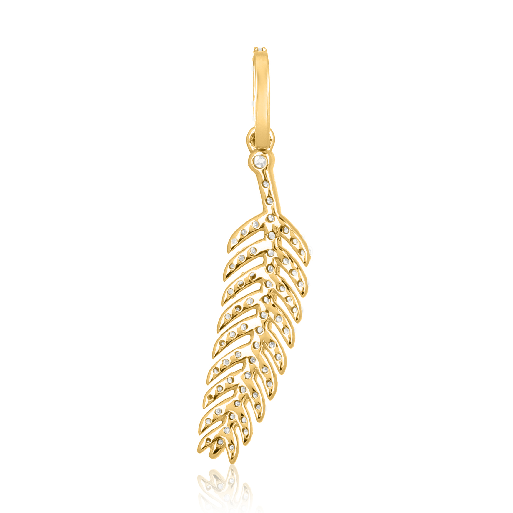 Yellow Gold Leaf Diamond Pendant