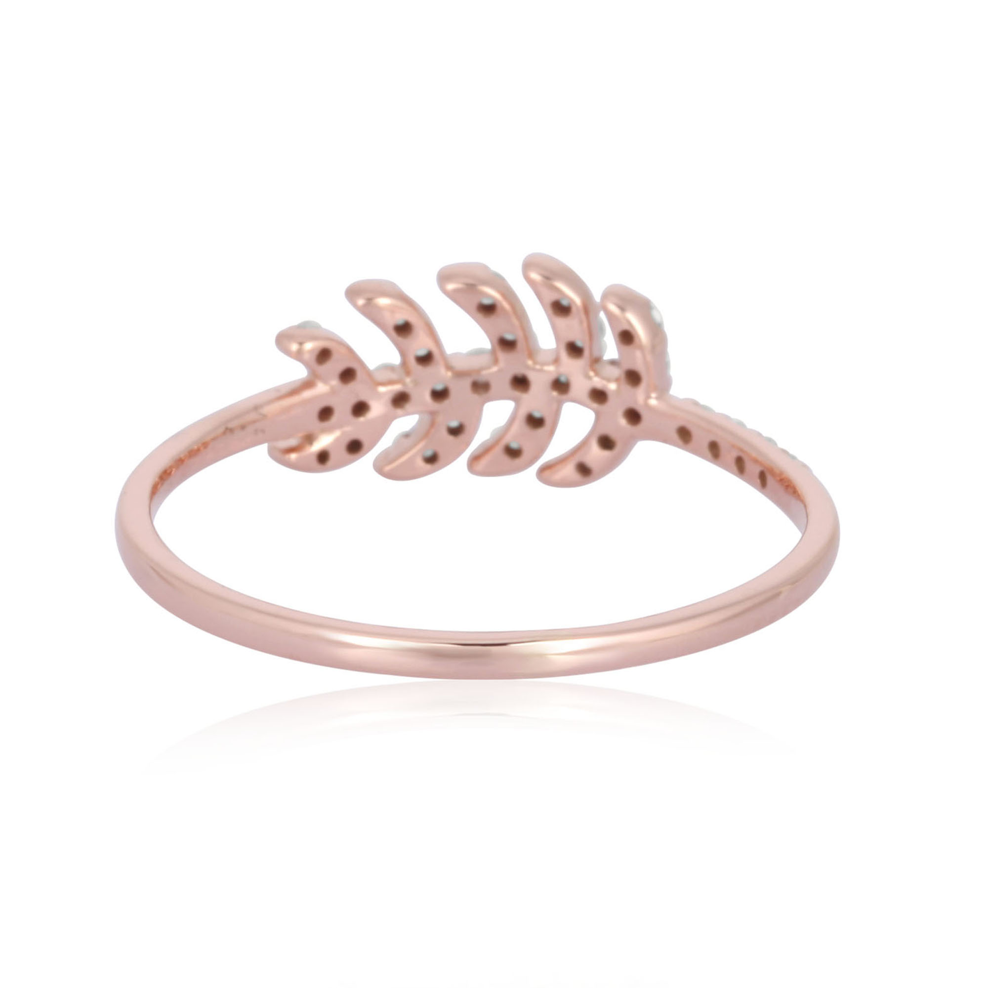 Rose Gold Diamond Leaf Ring