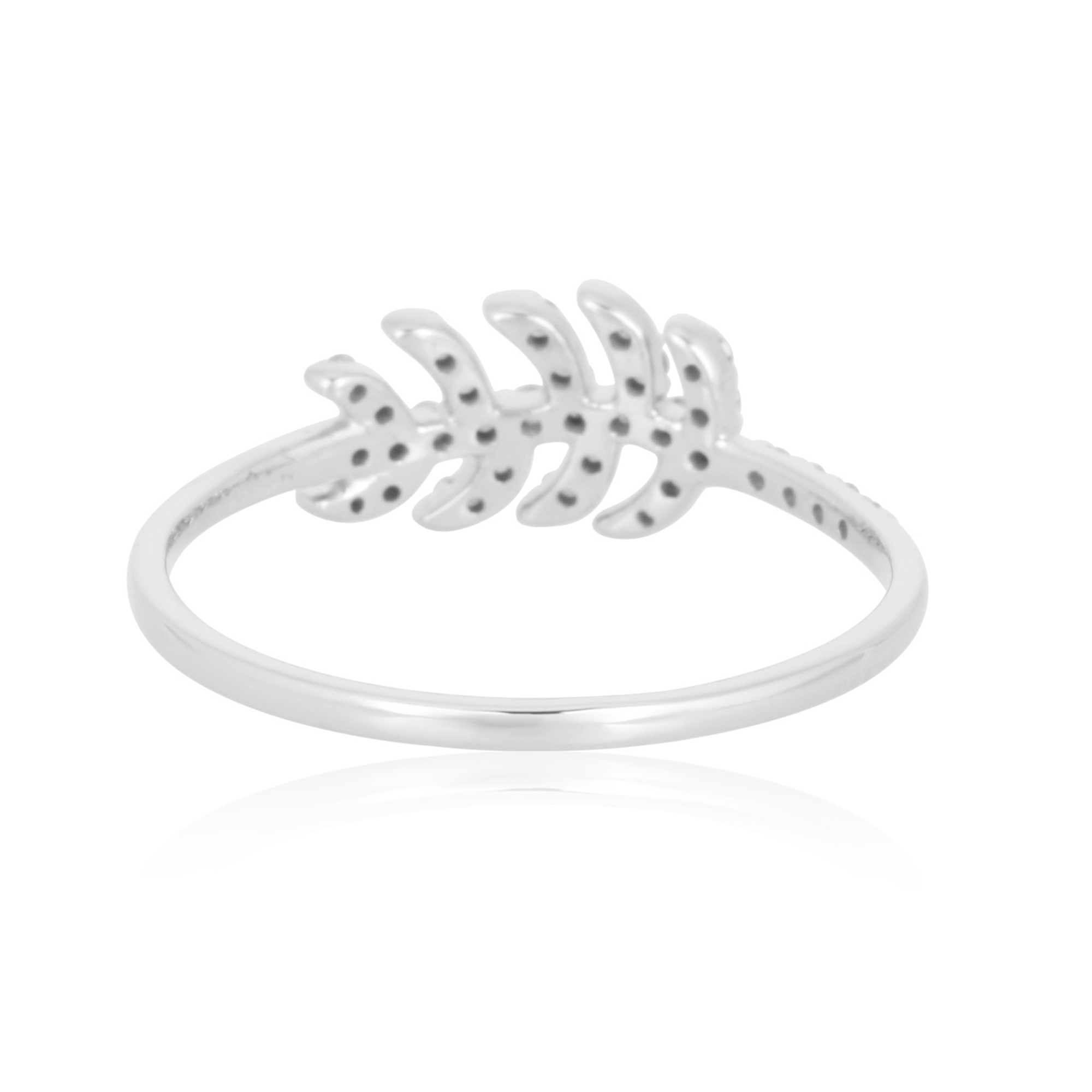 White Gold Diamond Leaf Ring