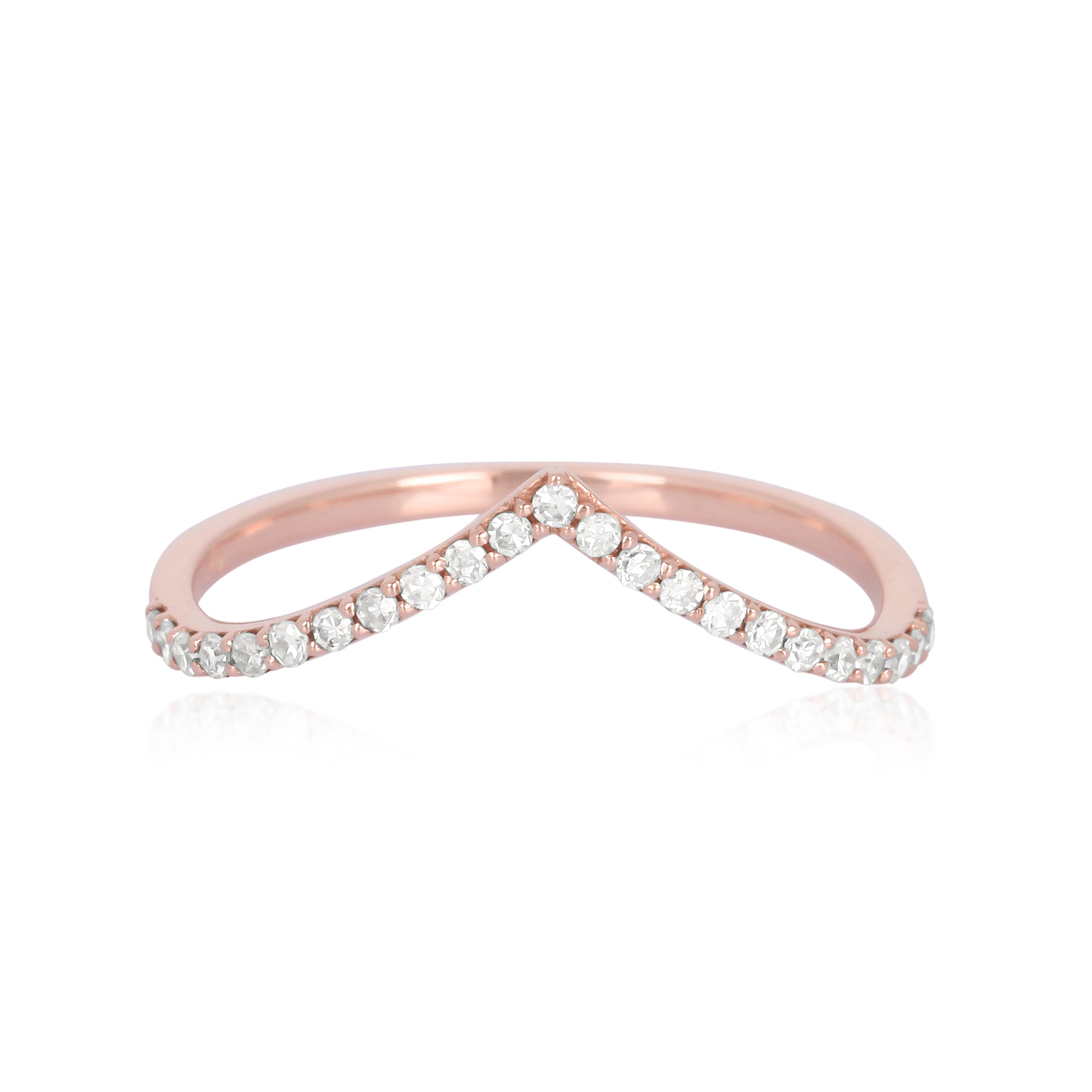Rose Gold Diamond Single line V Band