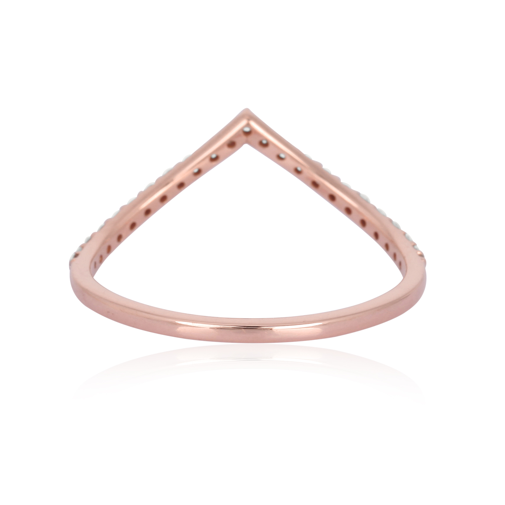 Rose Gold Diamond Single line V Band