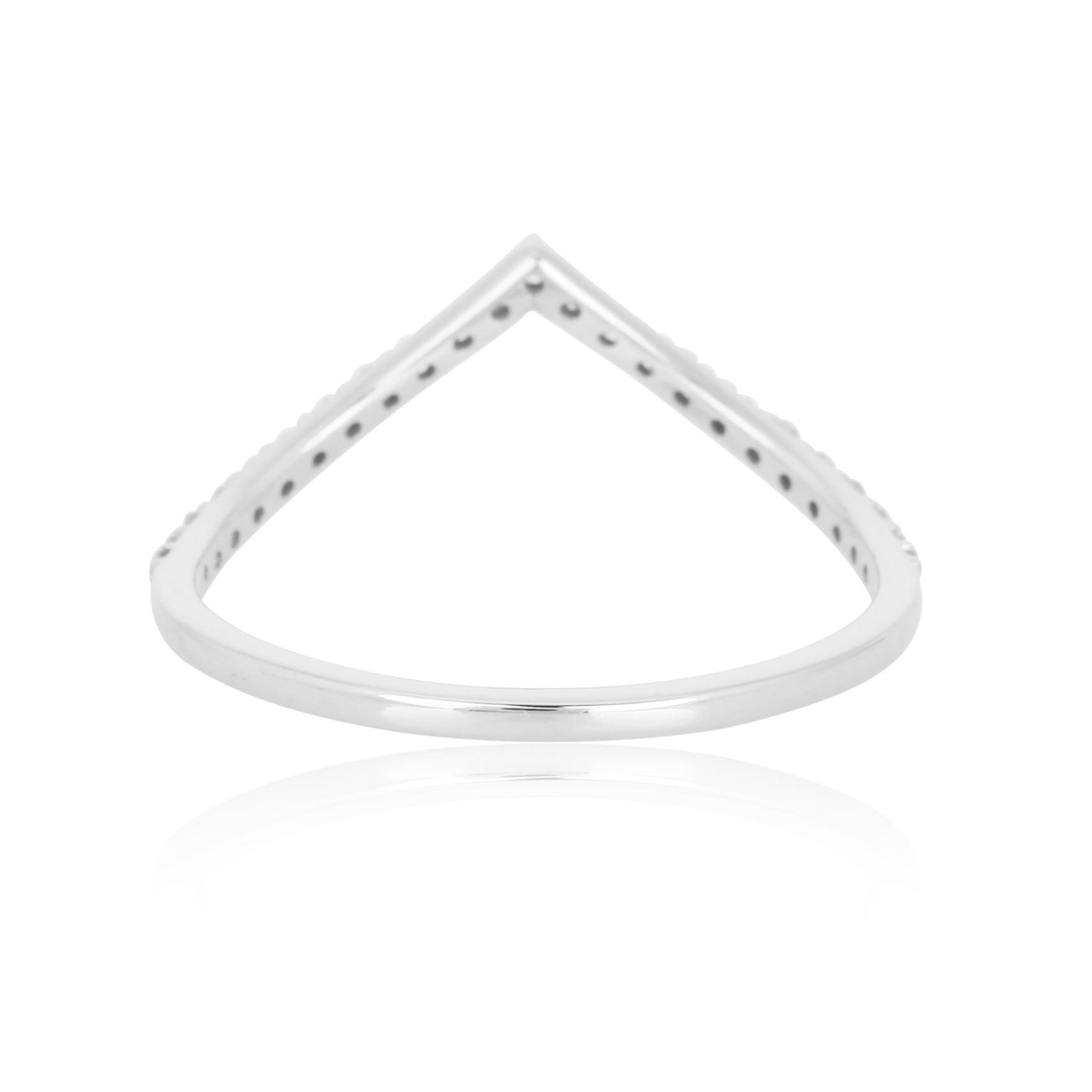 White Gold Diamond Single line V Band