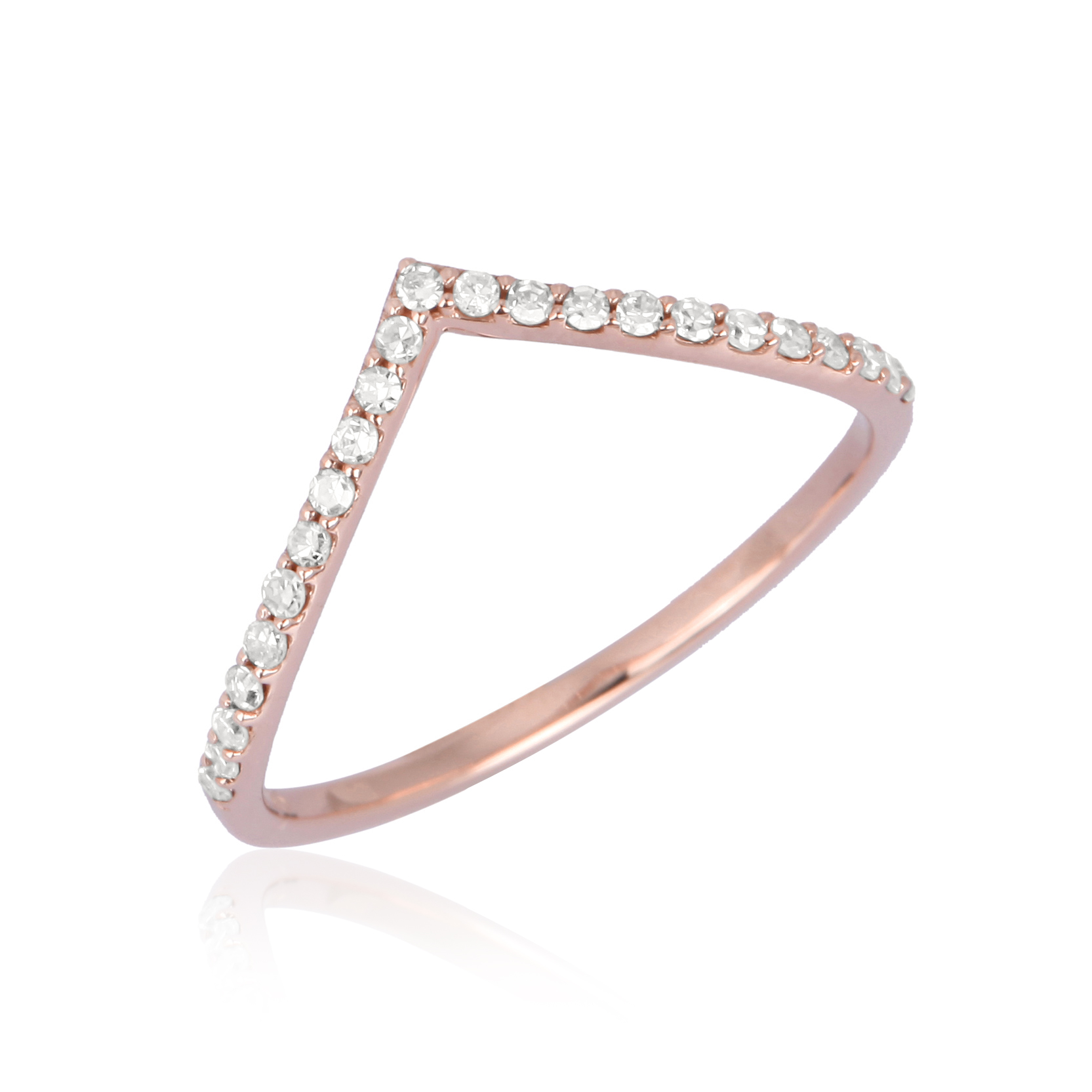 Rose Gold Diamond Single line V Band
