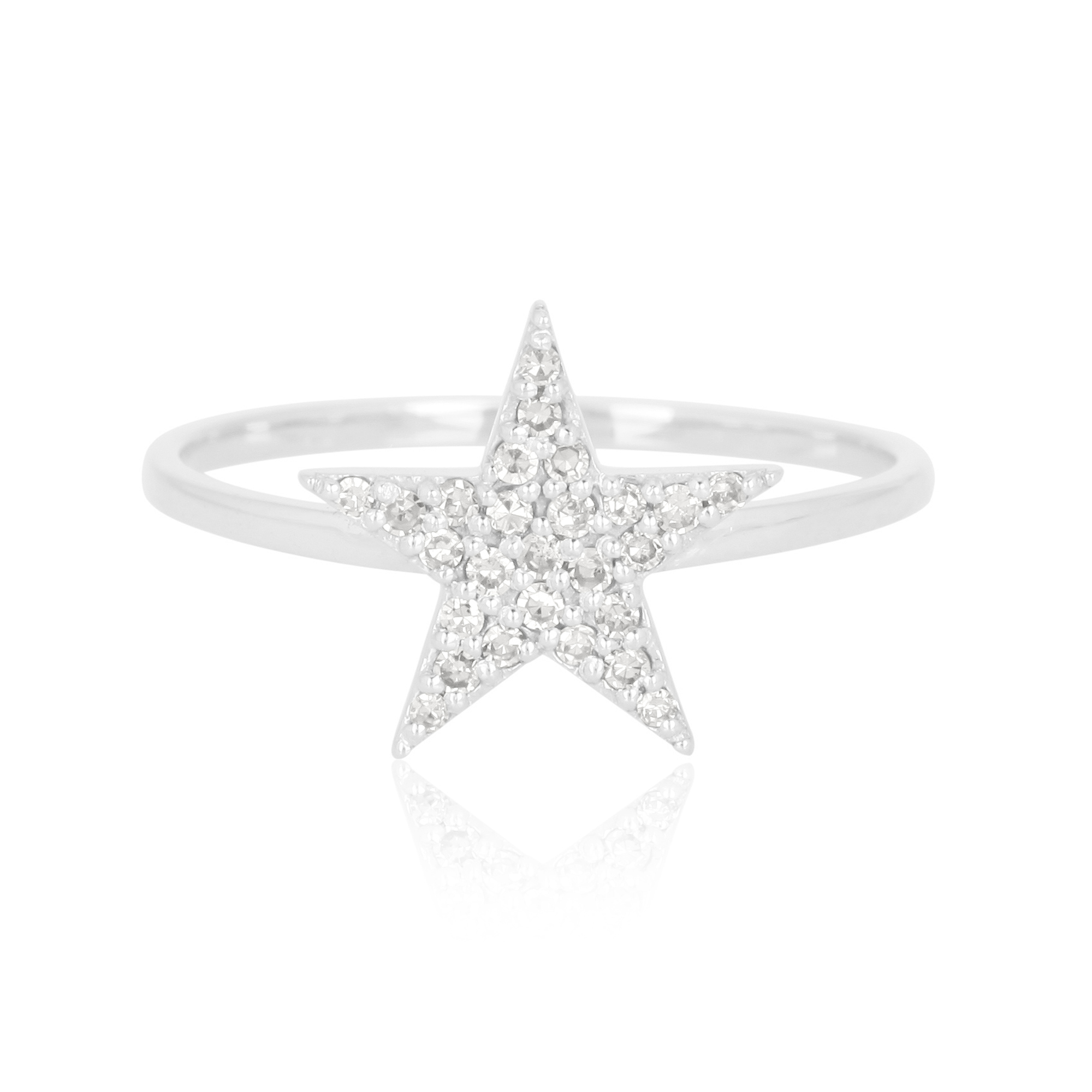White Gold Star Diamond Ring