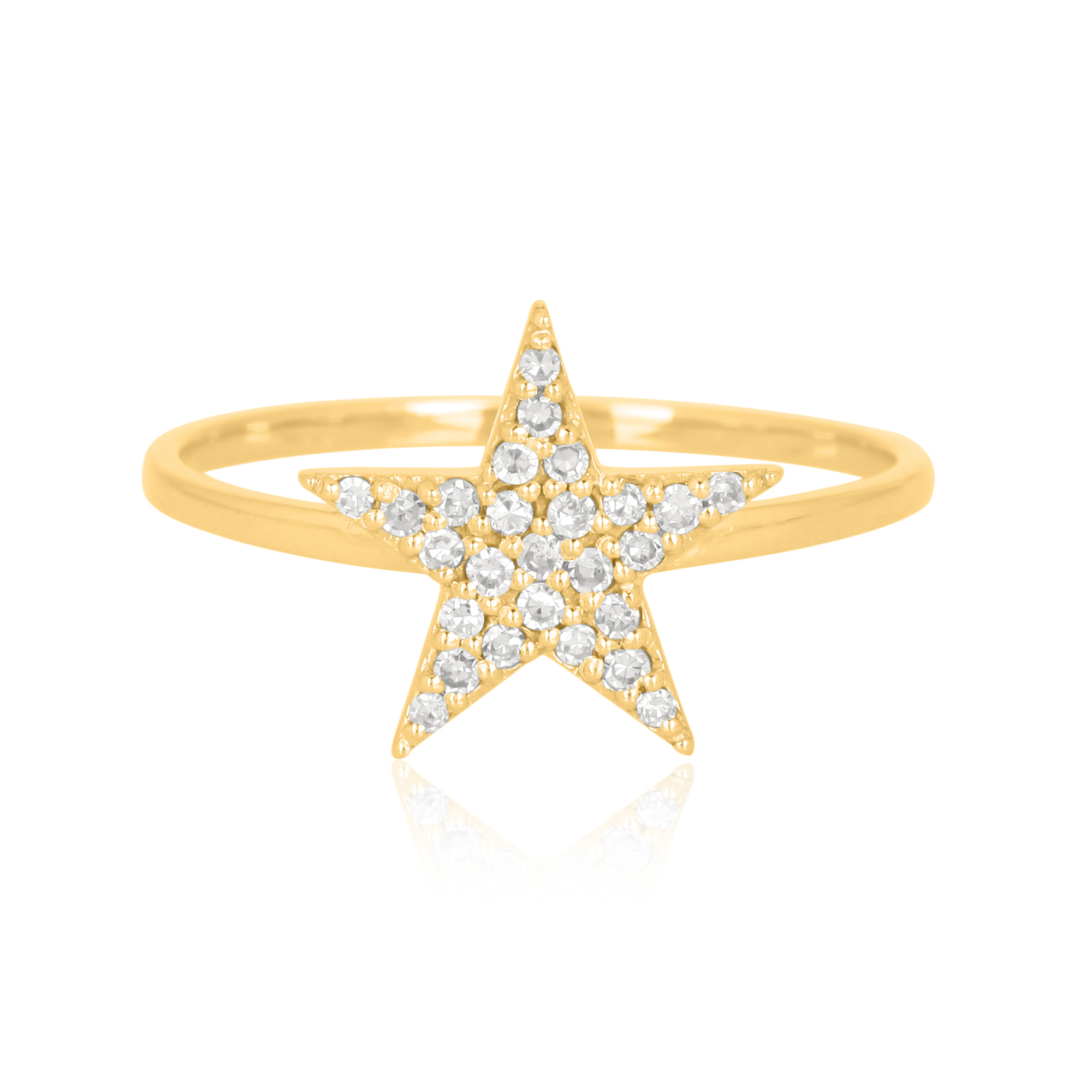 Yellow Gold Star Diamond Ring