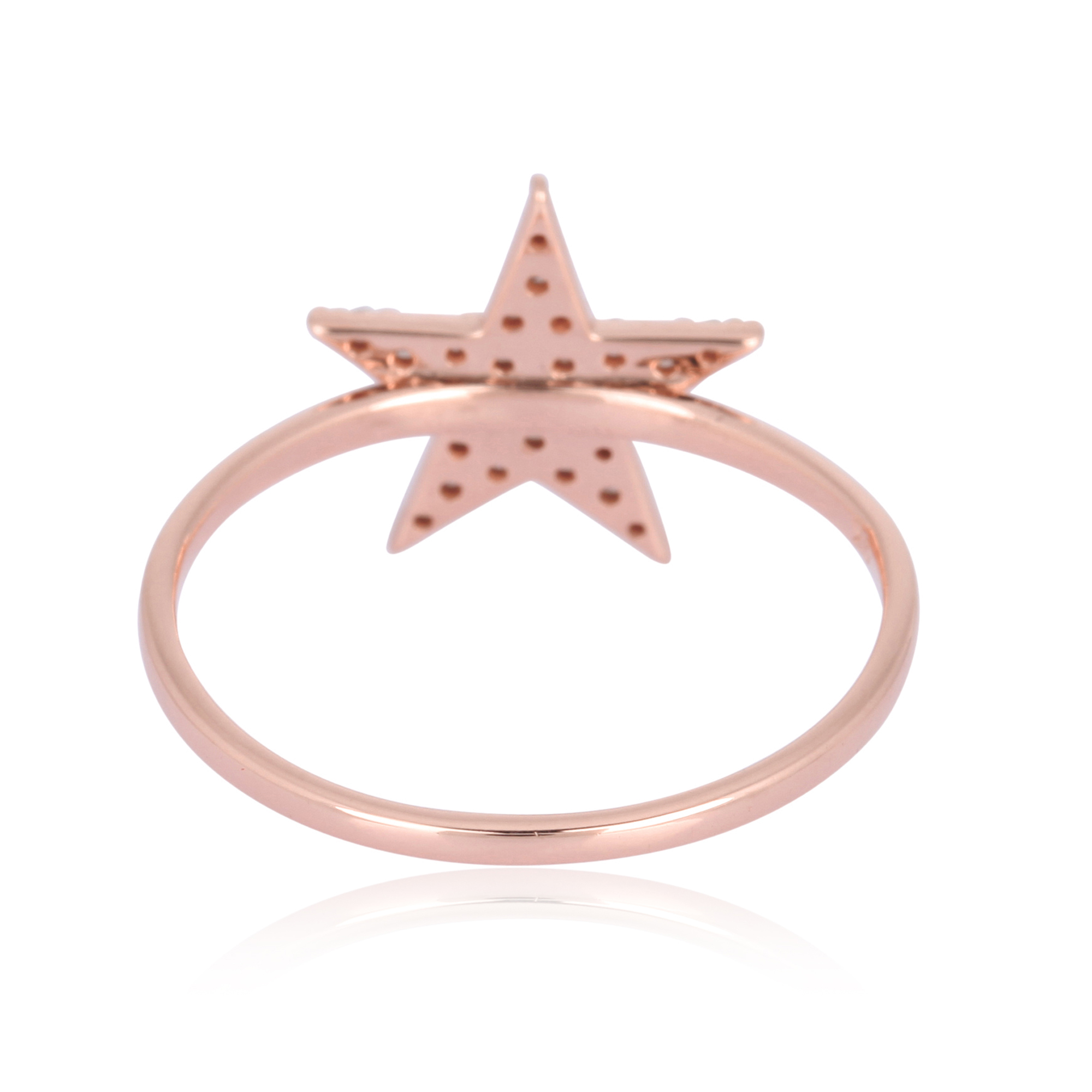 Rose Gold Star Diamond Ring