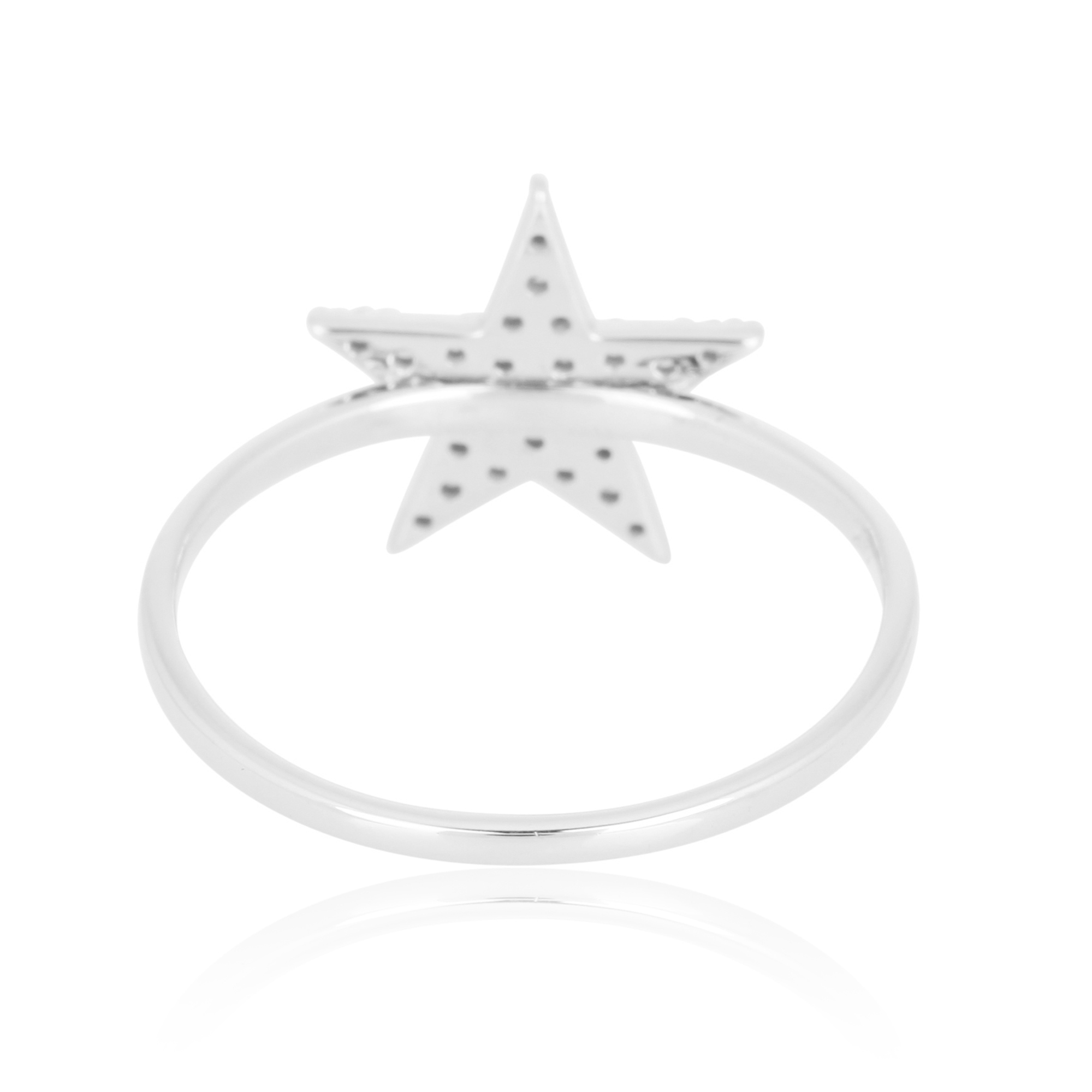 White Gold Star Diamond Ring