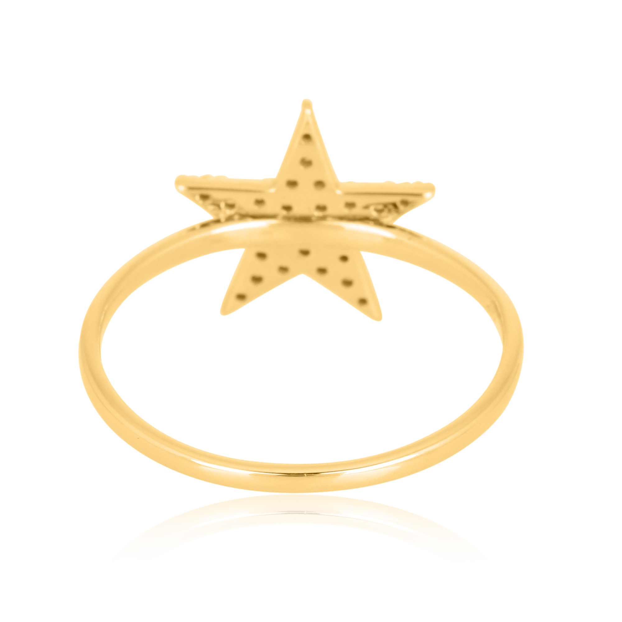 Yellow Gold Star Diamond Ring