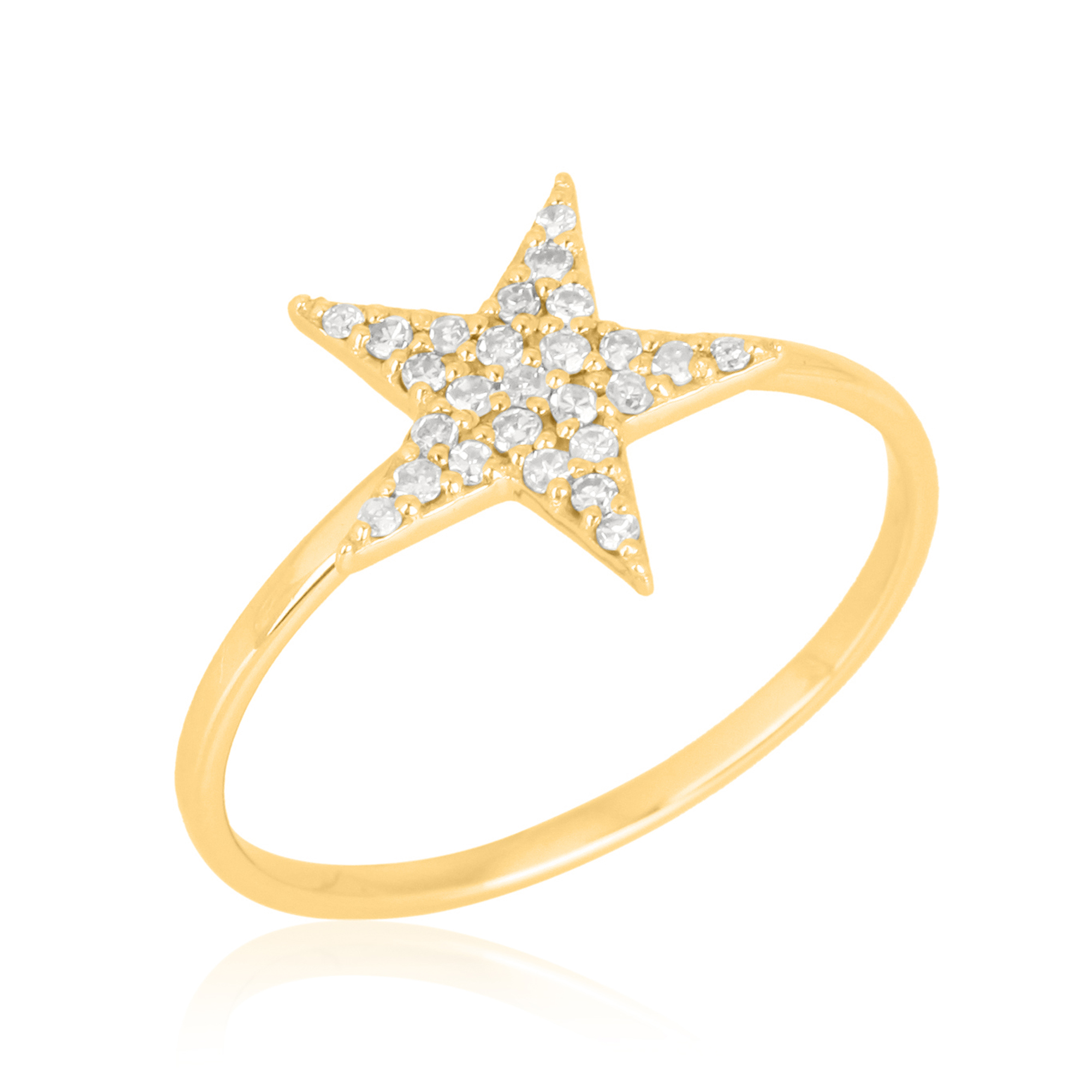 Yellow Gold Star Diamond Ring
