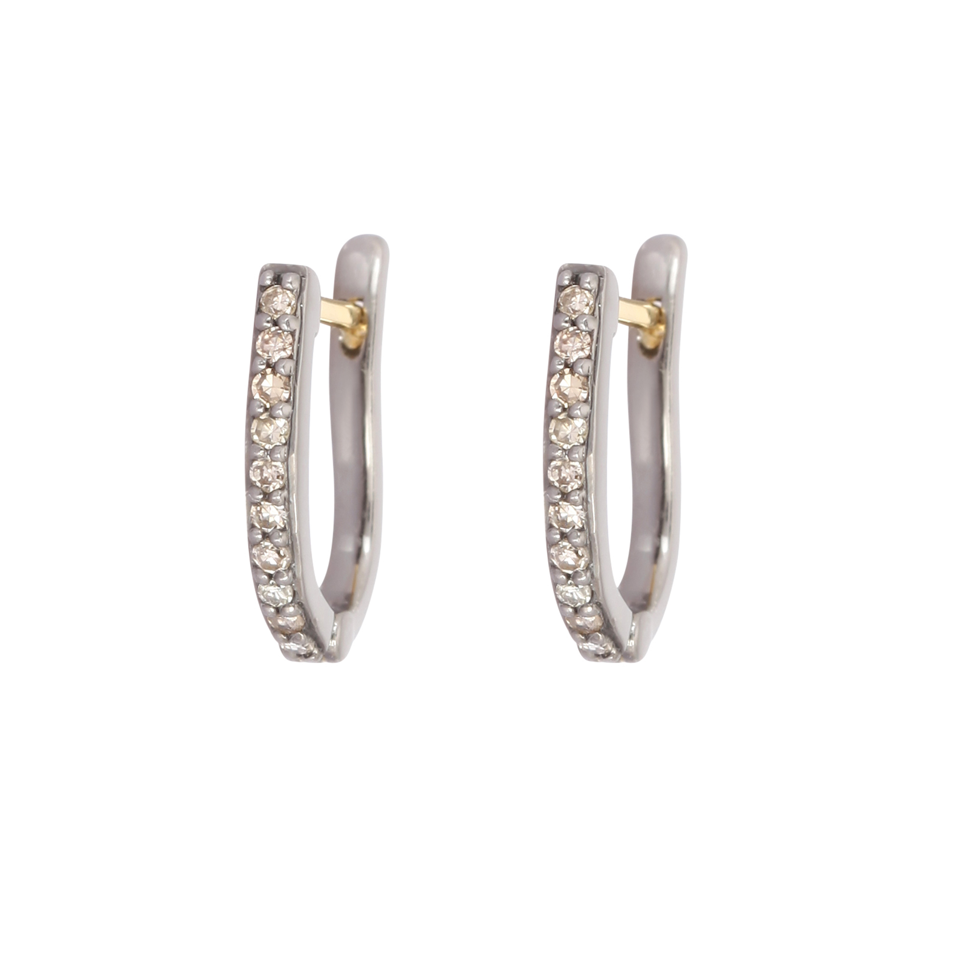 Sterling Silver Diamond Huggie Hoops
