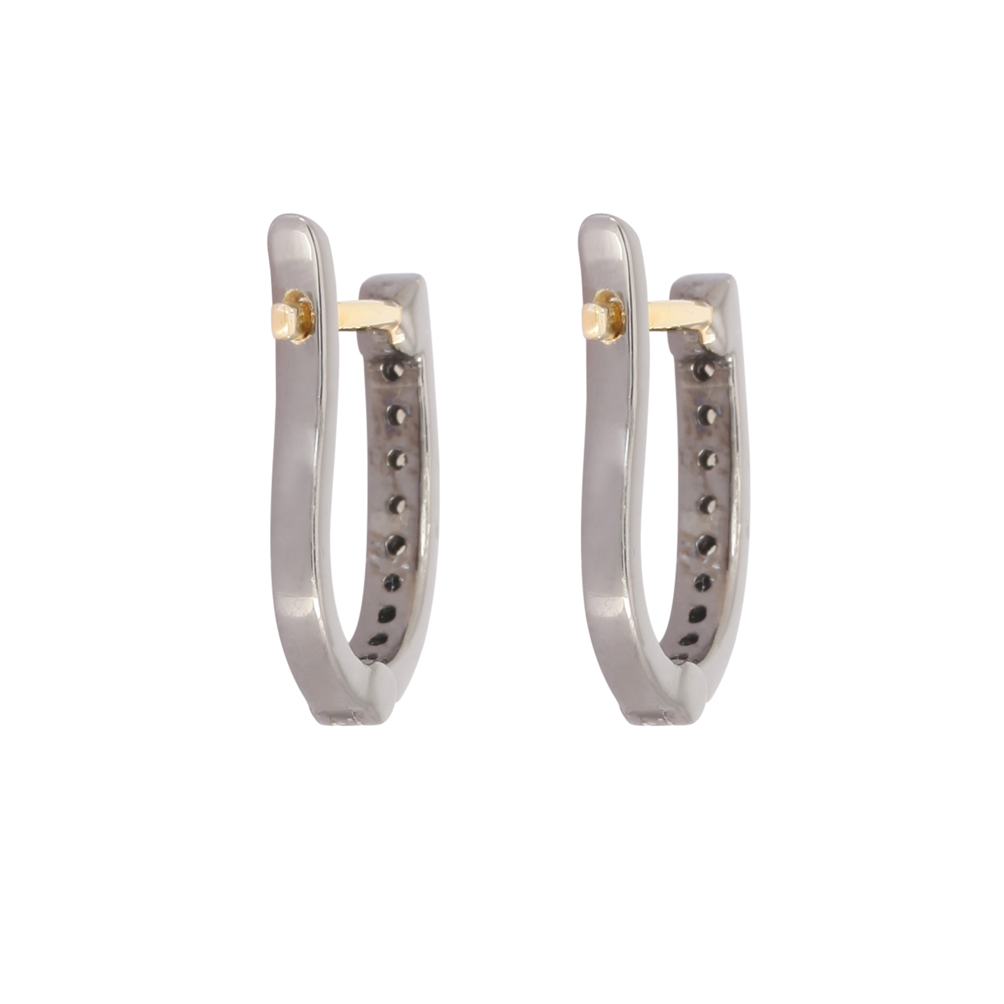 Sterling Silver Diamond Huggie Hoops