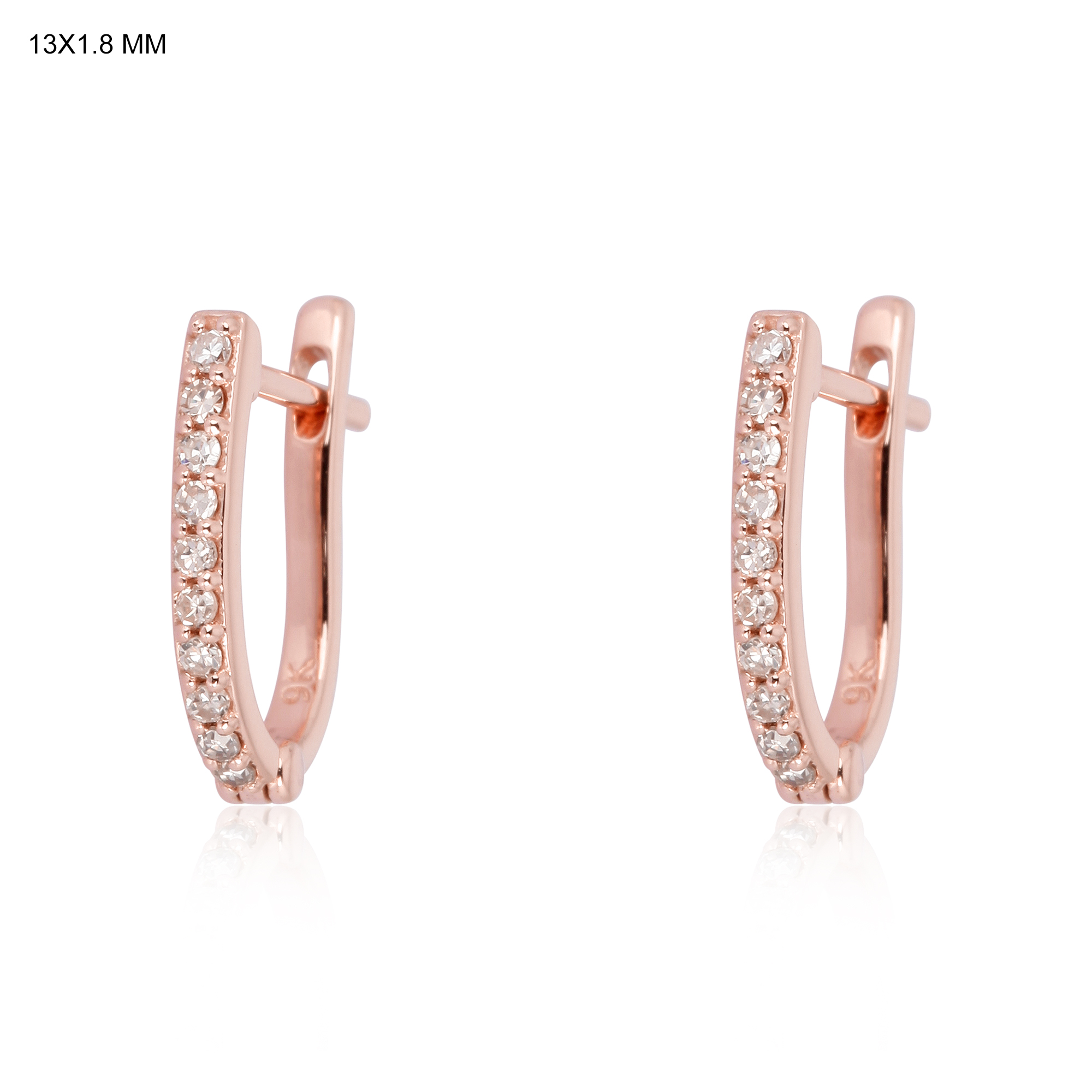Rose Gold Diamond Huggie Hoops