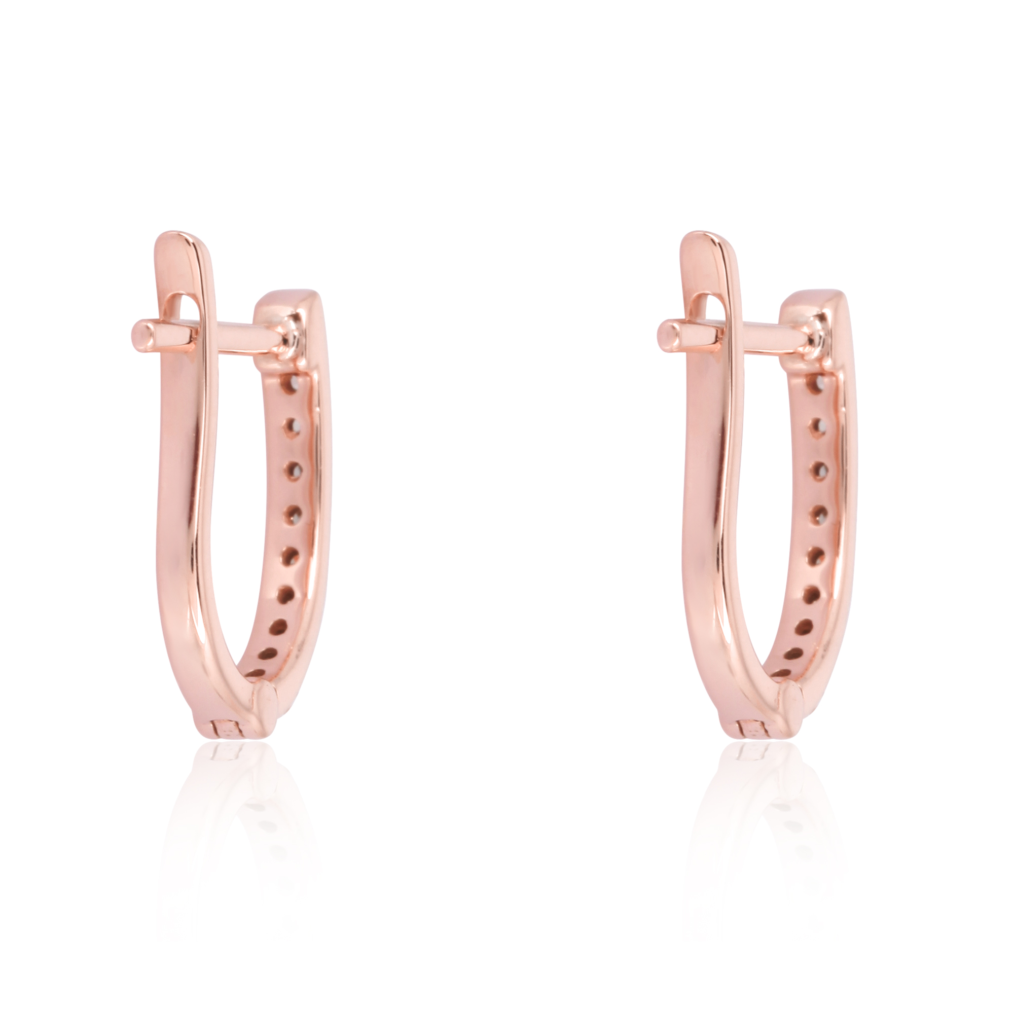 Rose Gold Diamond Huggie Hoops