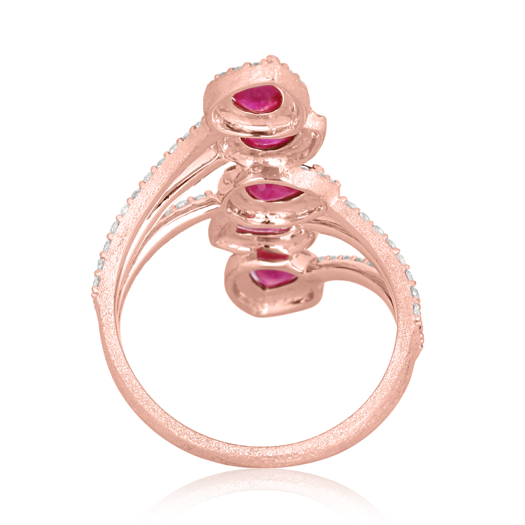 Rose Gold Ruby Diamond Colorstone Ring