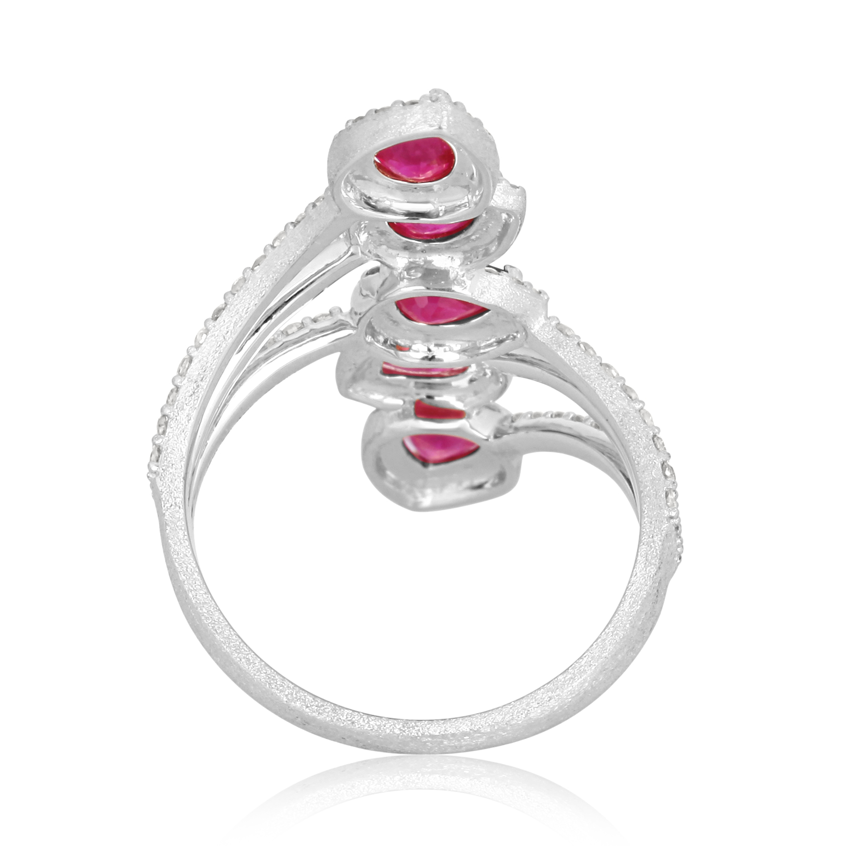 White Gold Ruby Diamond Colorstone Ring