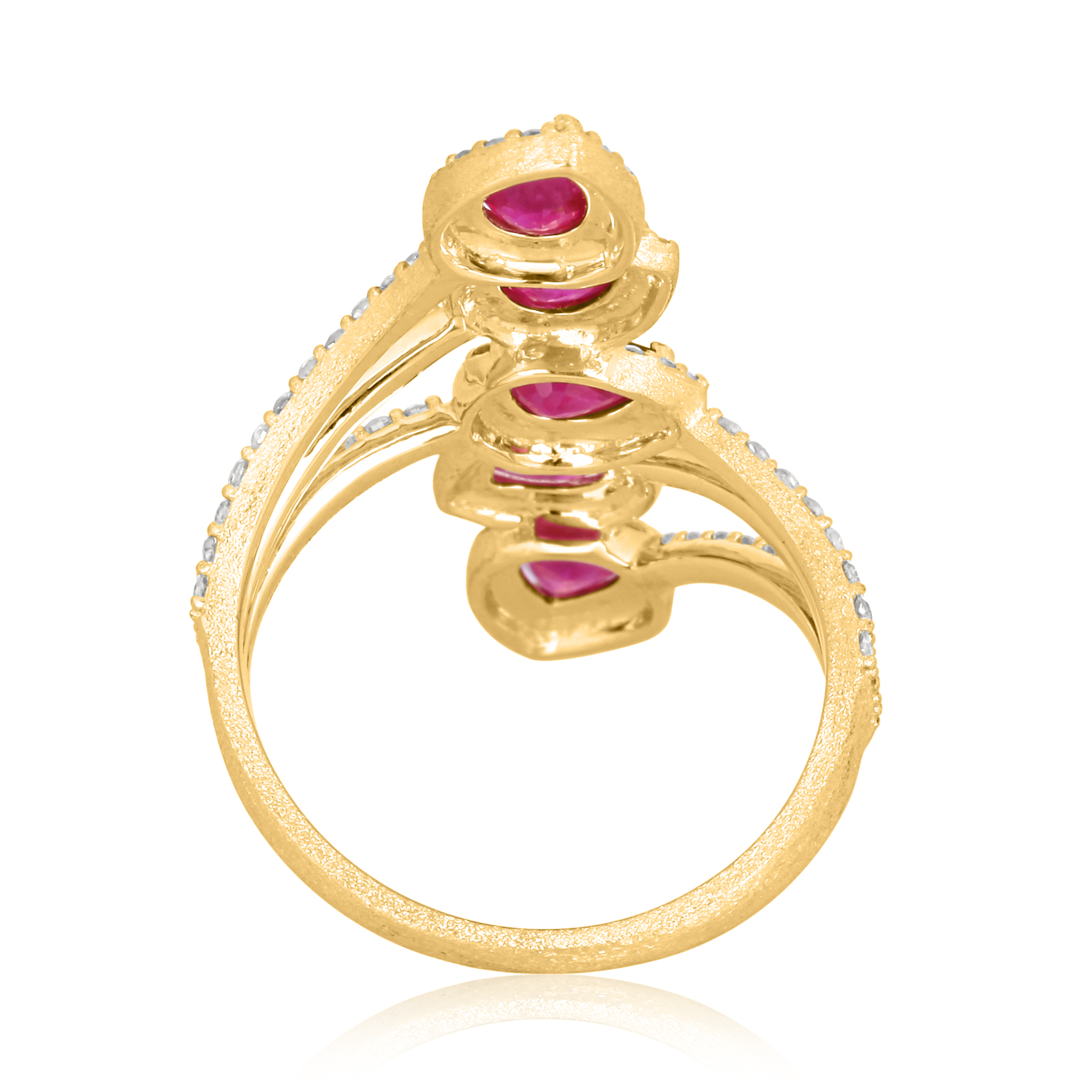 Yellow Gold Ruby Diamond Colorstone Ring