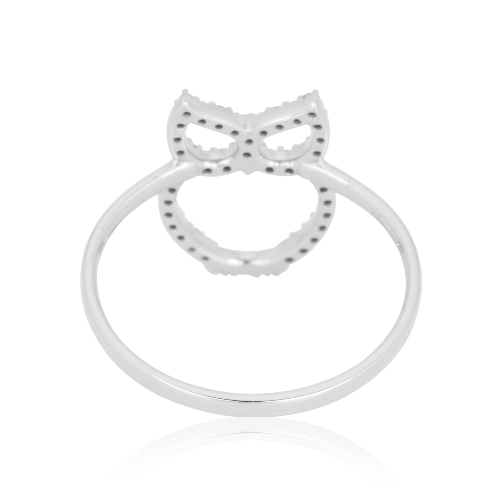 White Gold Owl Diamond Ring