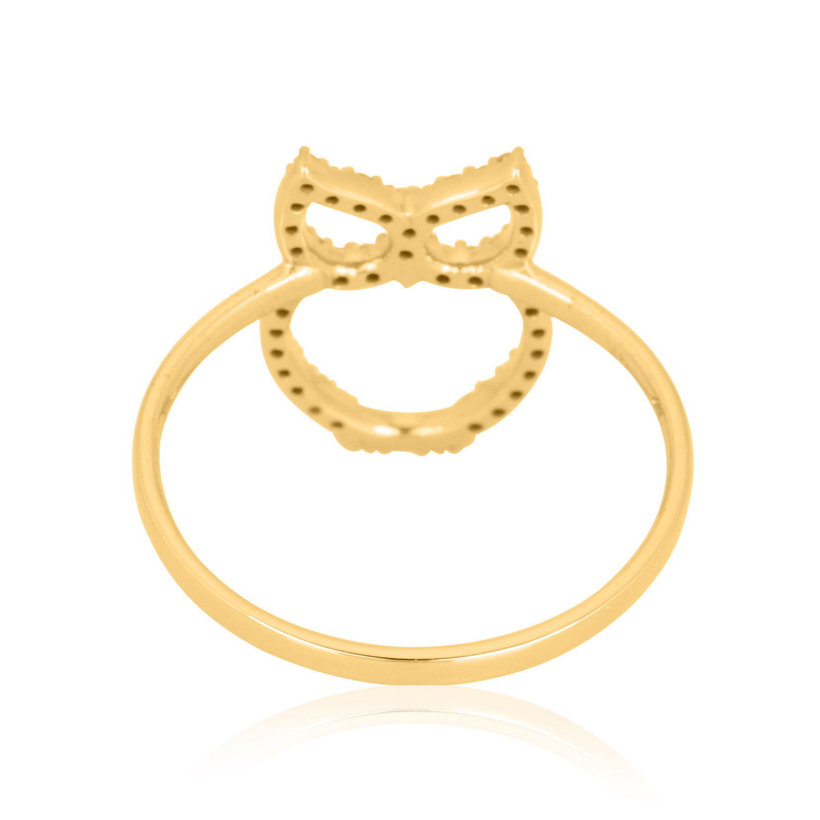 Yellow Gold Owl Diamond Ring