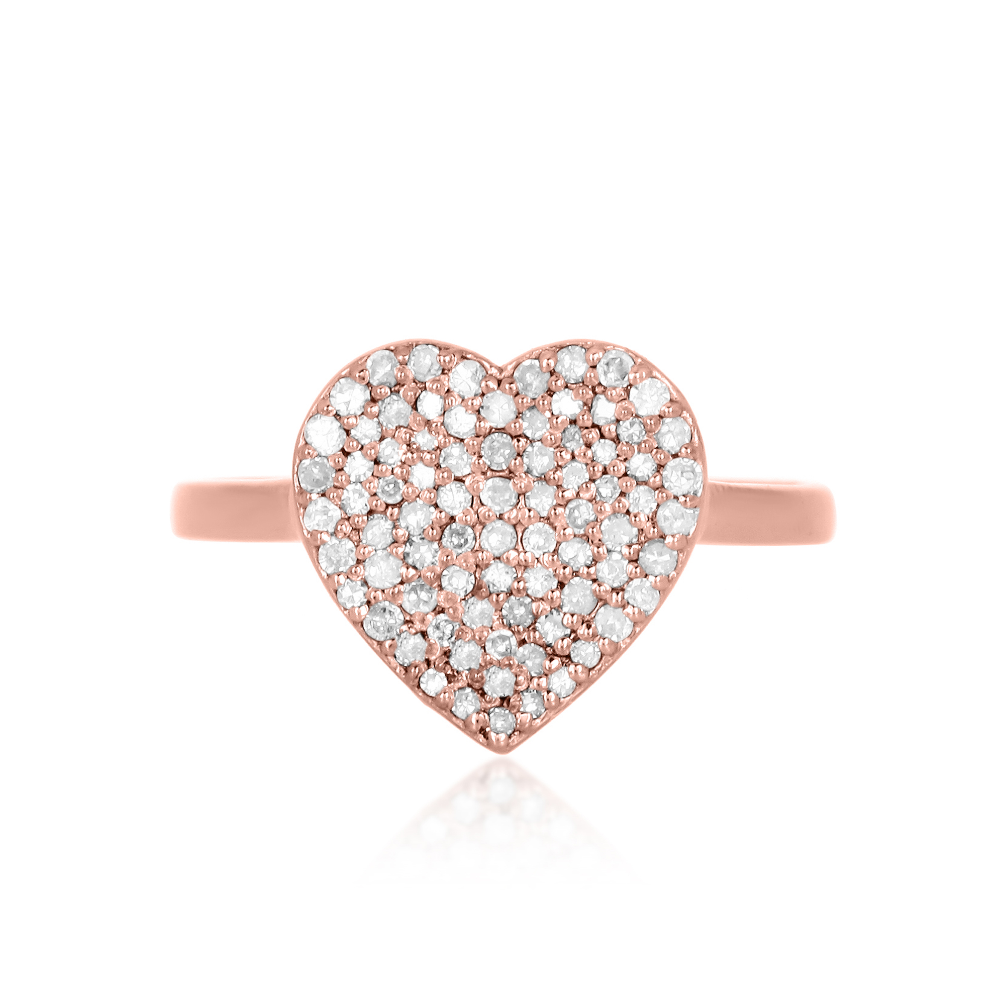 Sterling Silver Heart Diamond Ring